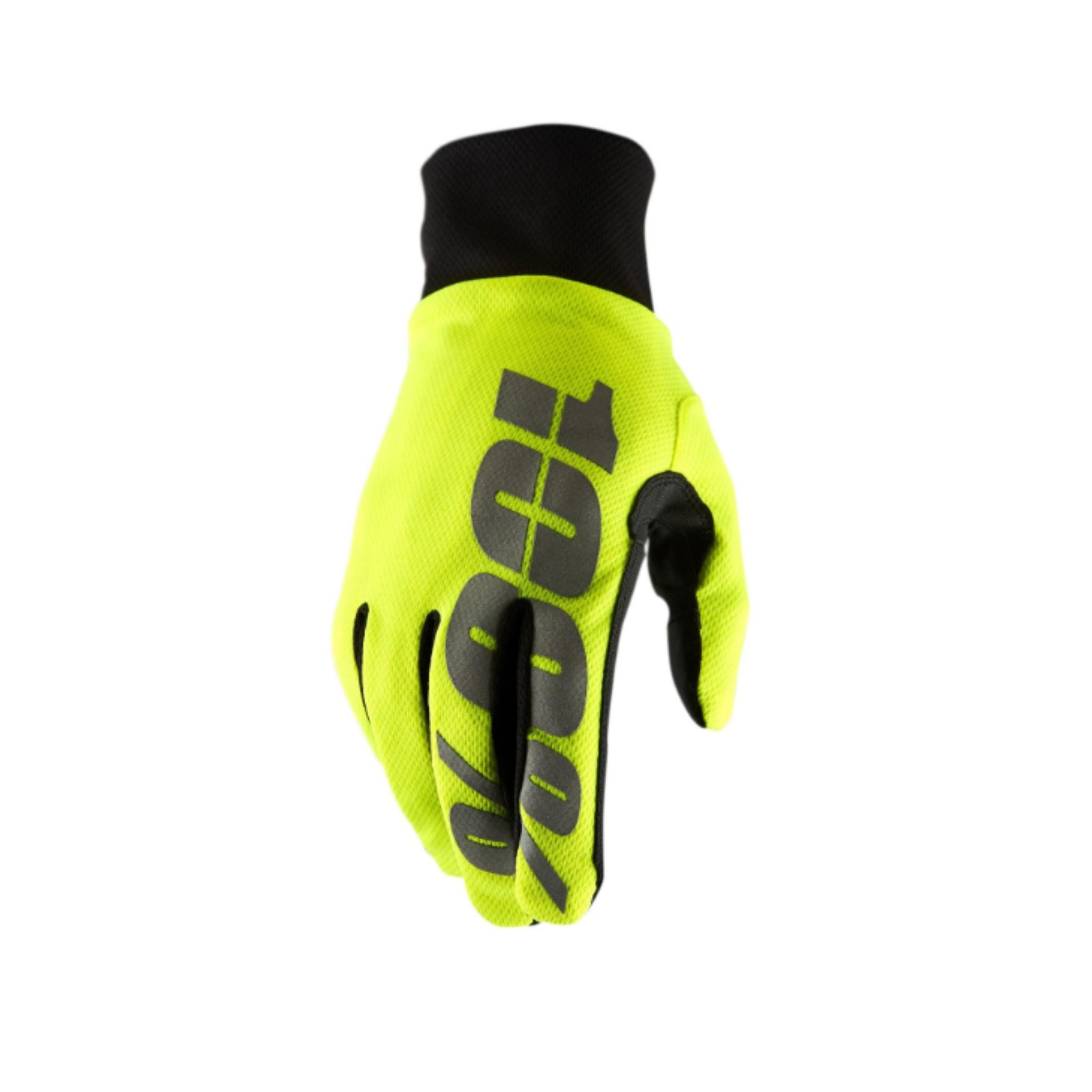 100% Hydromatic Waterproof Gloves Fluo Yellow / S