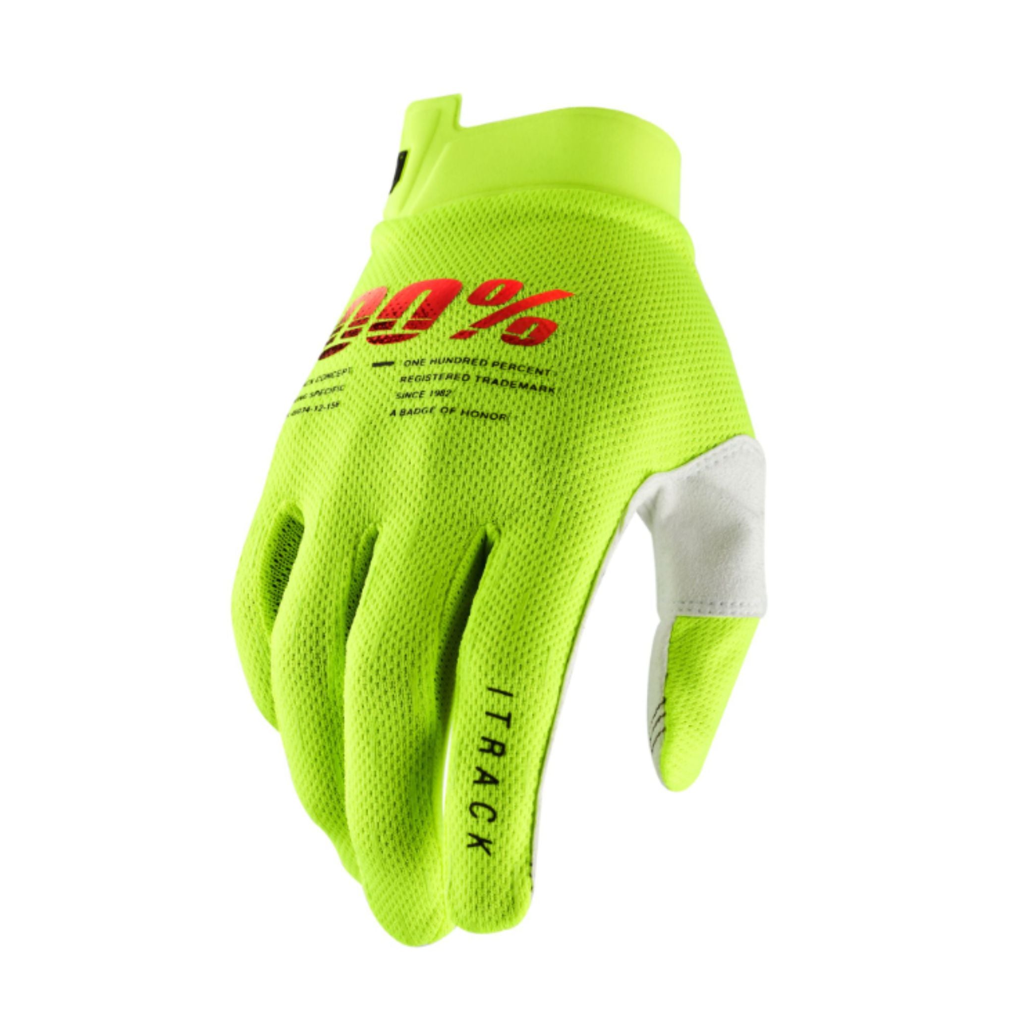100% iTrack Gloves Fluo Yellow / S