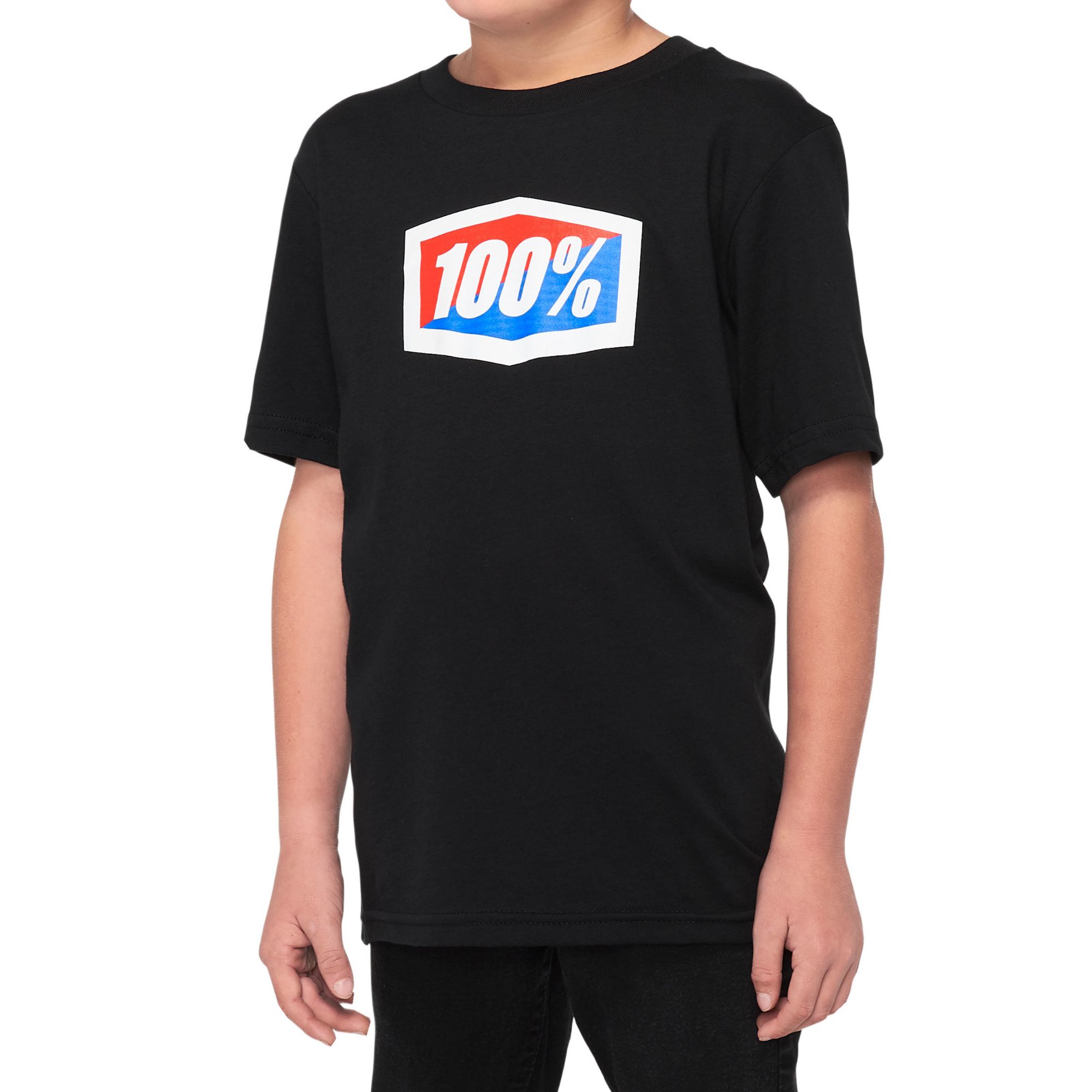100% Official Youth Short Sleeve Tee Black / XL