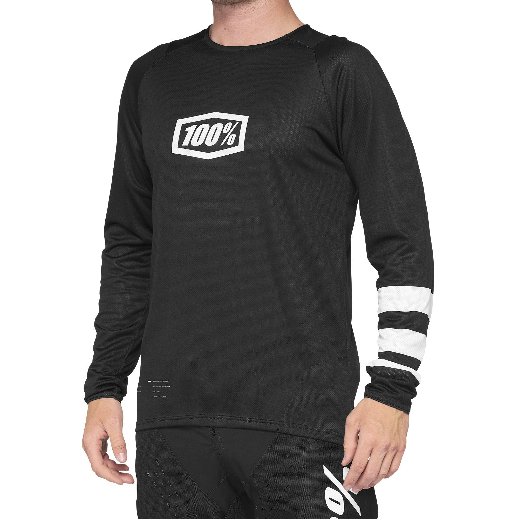 100% R-Core Long Sleeve Jersey Black/White / L