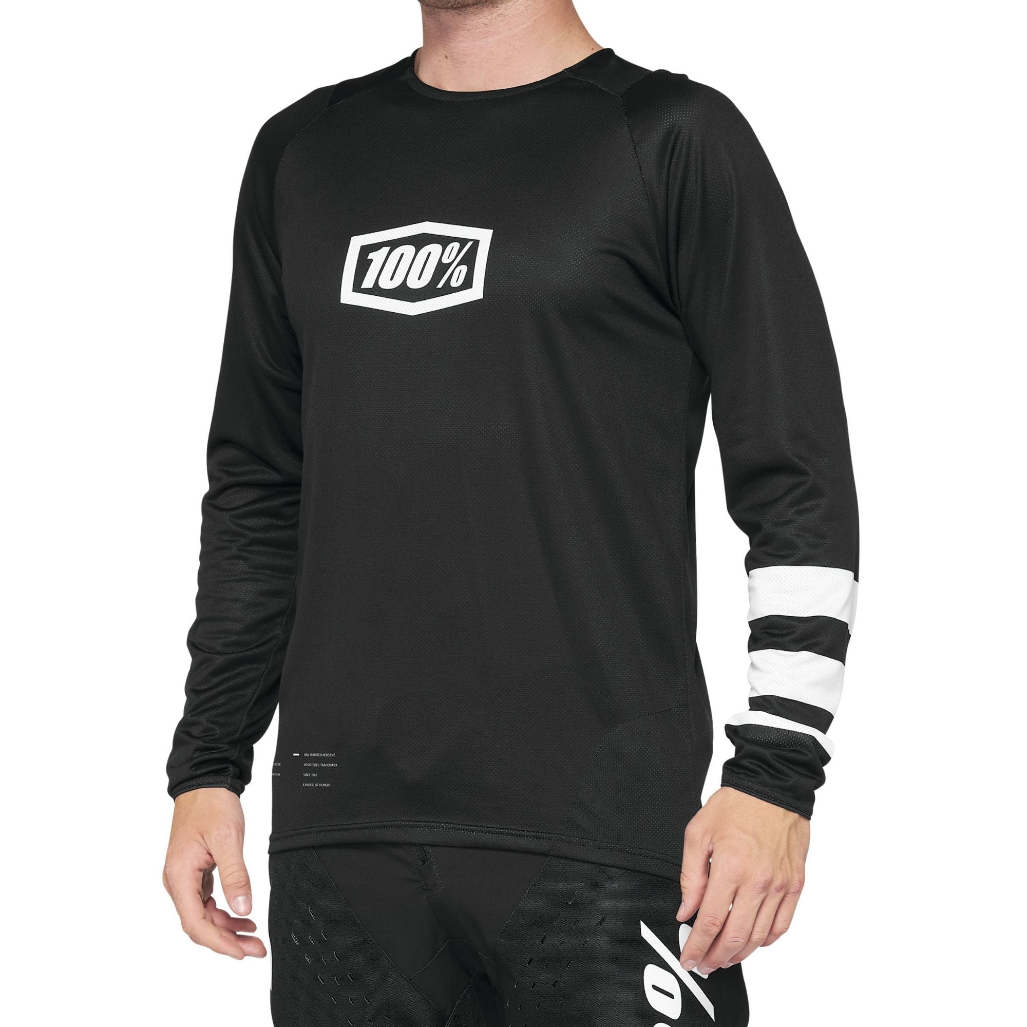100% R-Core Long Sleeve Jersey Black/White / S