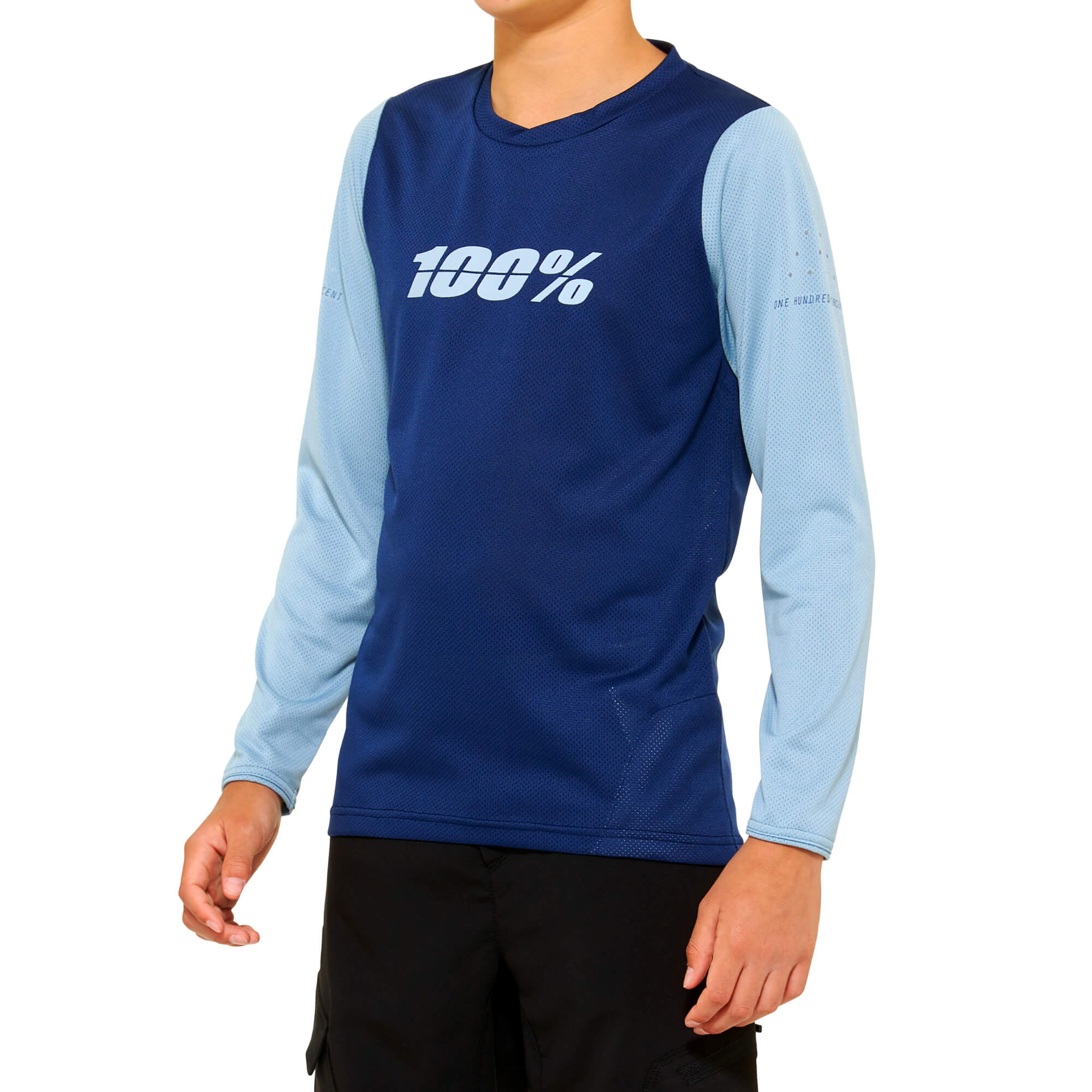 100% Ridecamp Youth Long Sleeve Jersey Slate / Navy / XL