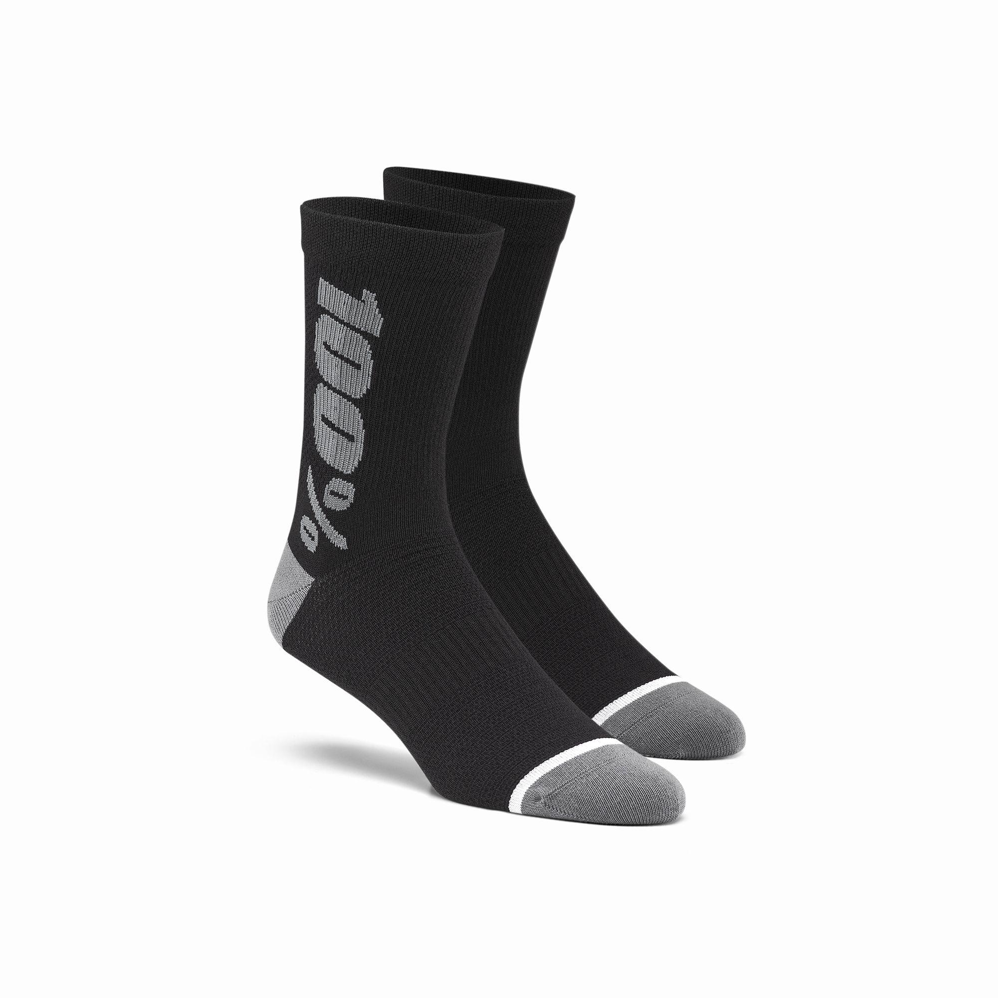 100% Rythym Merino MTB Socks Black/Charcoal / S/M