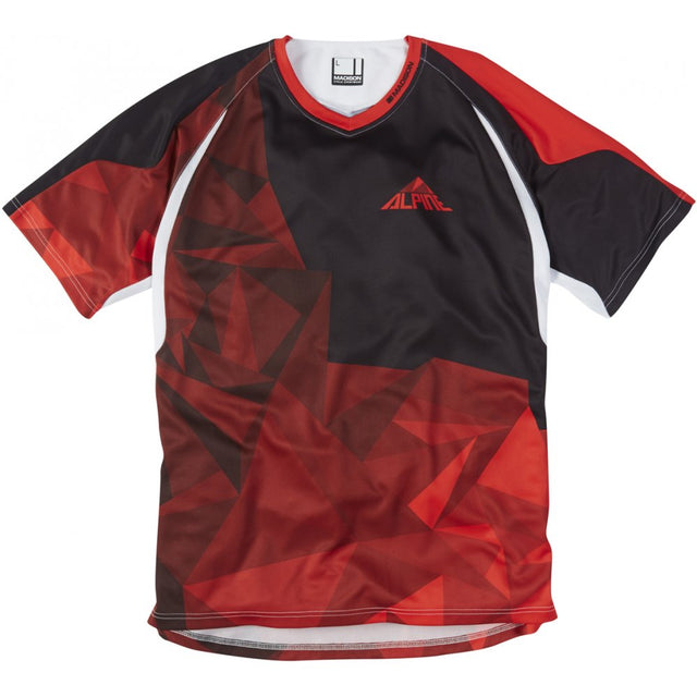 Madison Alpine men's short sleeve jersey, black / flame red small