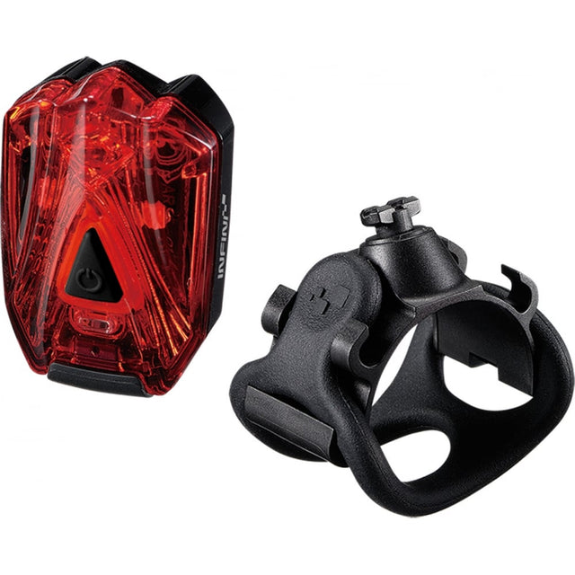 Infini Lava Super Bright Micro USB Rear Light with QR Bracket Black with Red Lens