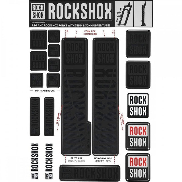 RockShox Decal Kit 30/32mm - SID/Reba/Revelation/Sektor/Recon