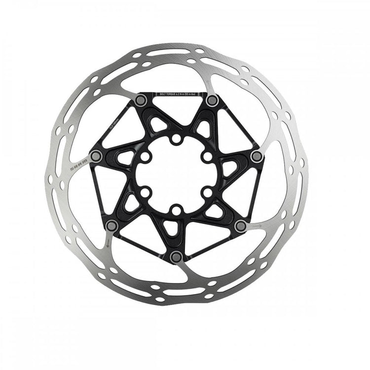 SRAM Centerline 2 Piece Rounded Ti Bolt Black Disc Brake Rotor