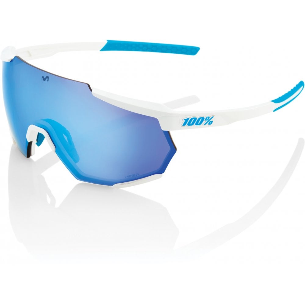 100% Racetrap SE Movistar Team White Glasses