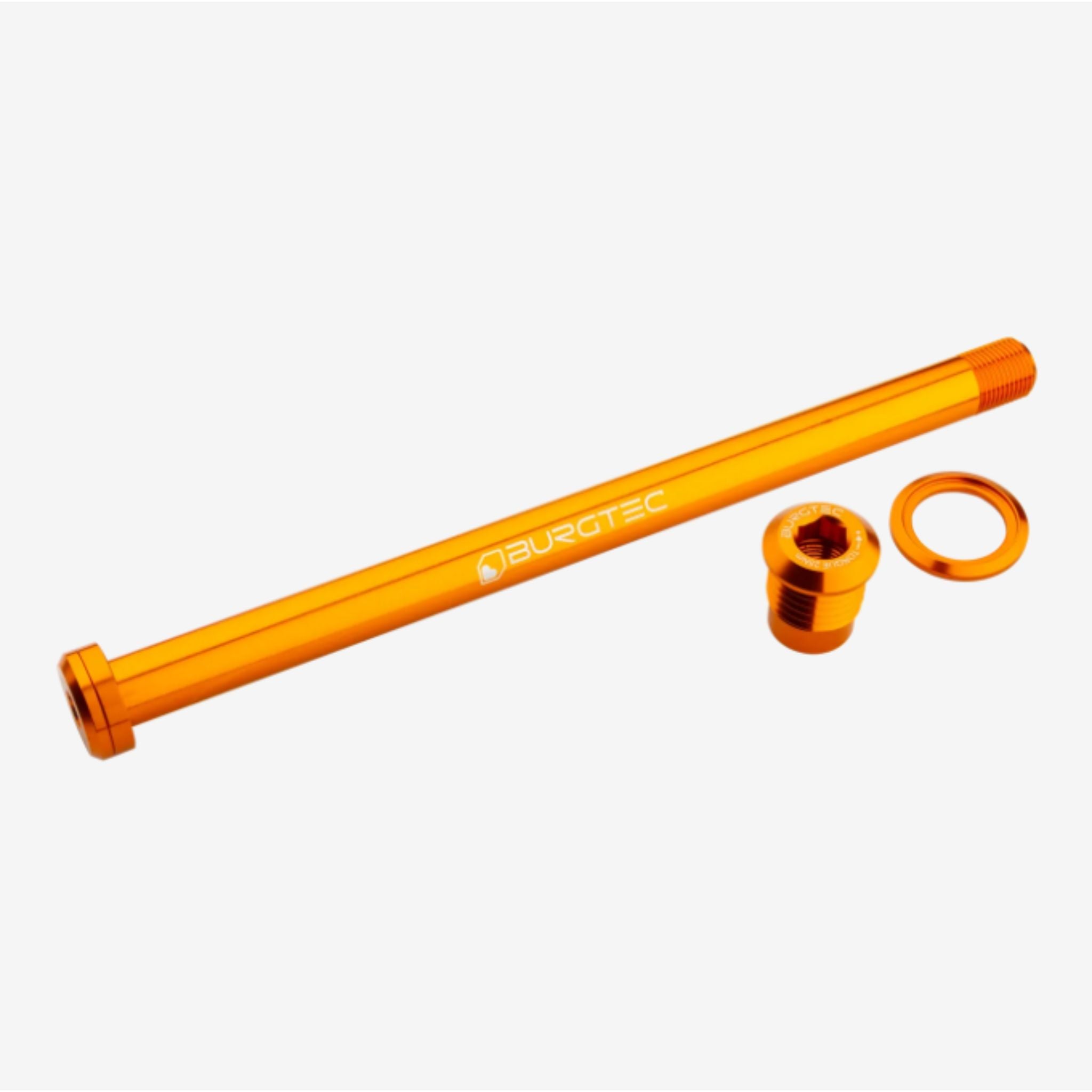 Burgtec 180mm x 12mm 1.00mm Pitch Rear Axle (Nukeproof) Iron Bro Orange