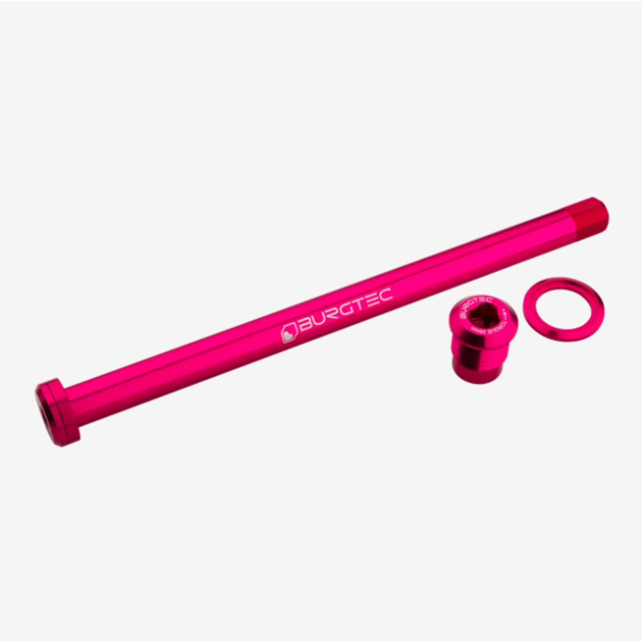 Burgtec 180mm x 12mm 1.00mm Pitch Rear Axle (Nukeproof) Toxic Barbie Pink