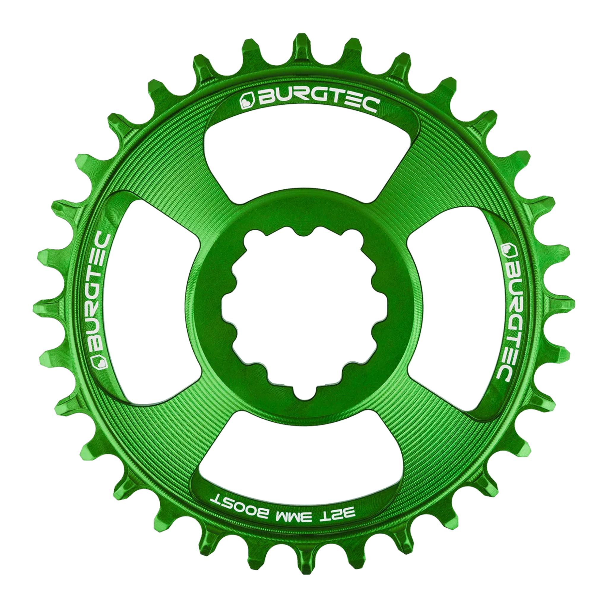 Burgtec Chainring - SRAM GXP Boost 3mm Offset Thick Thin Candy Spruce Green / 30T