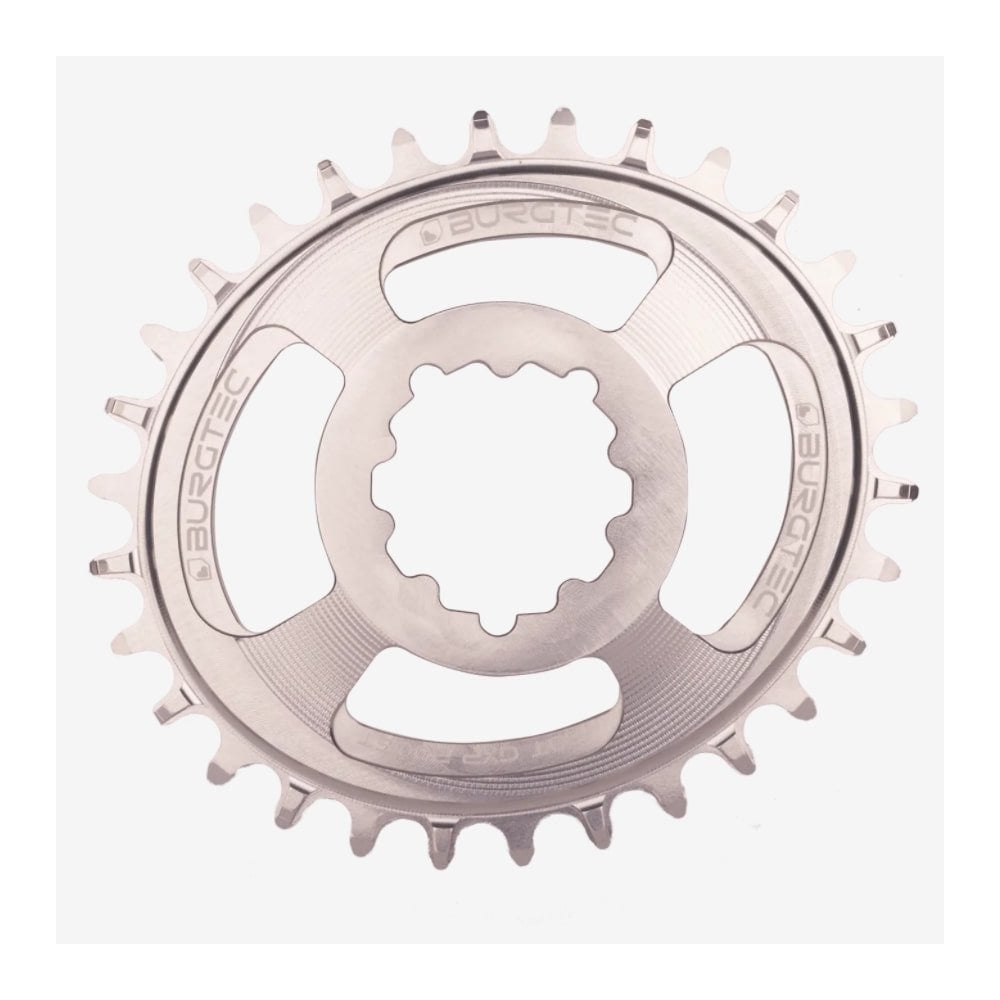 Burgtec Oval Thick Thin Chainring Rhodium Silver / 30T / GXP Boost 3mm