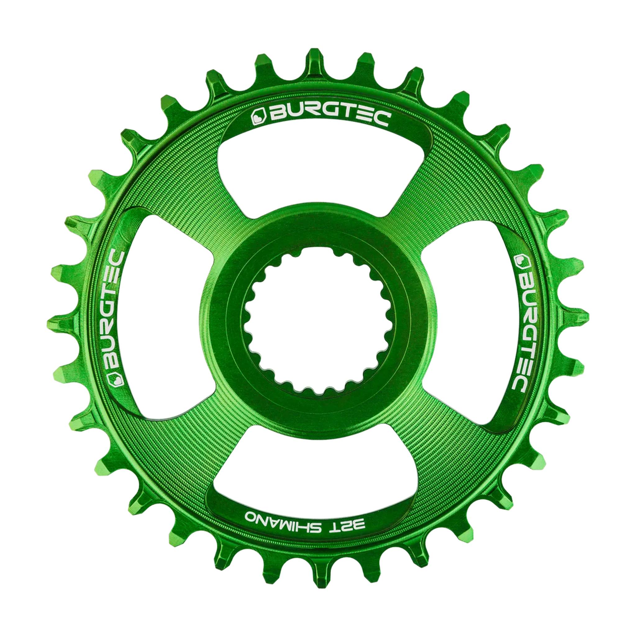 Burgtec Shimano Direct Mount Thick Thin Chainring Candy Spruce Green / 30T