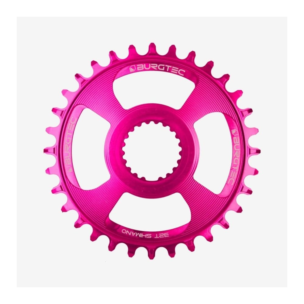 Burgtec Shimano Direct Mount Thick Thin Chainring Toxic Barbie Pink / 28T