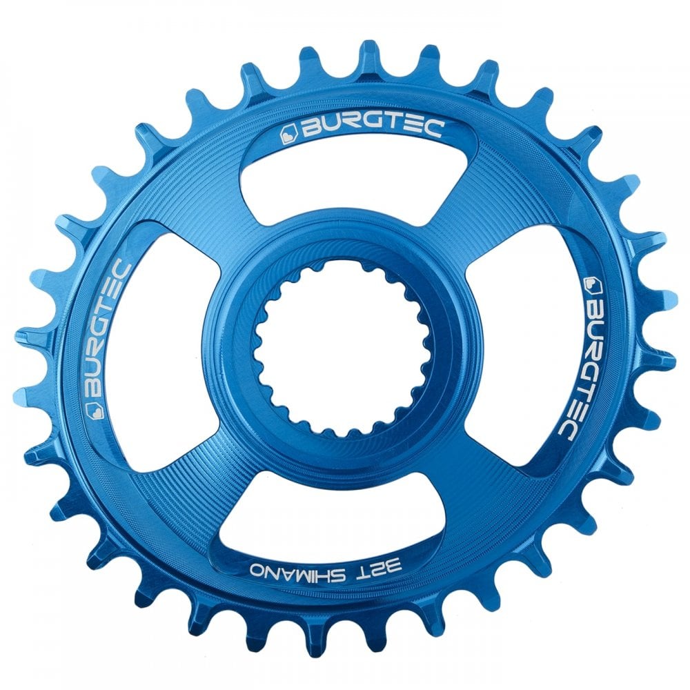 Burgtec Shimano Oval Direct Mount Thick Thin Chainring Deep Blue / 32T