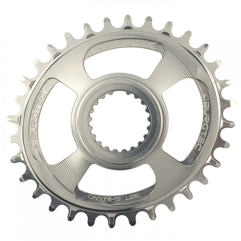 Burgtec Shimano Oval Direct Mount Thick Thin Chainring Rhodium Silver / 30T