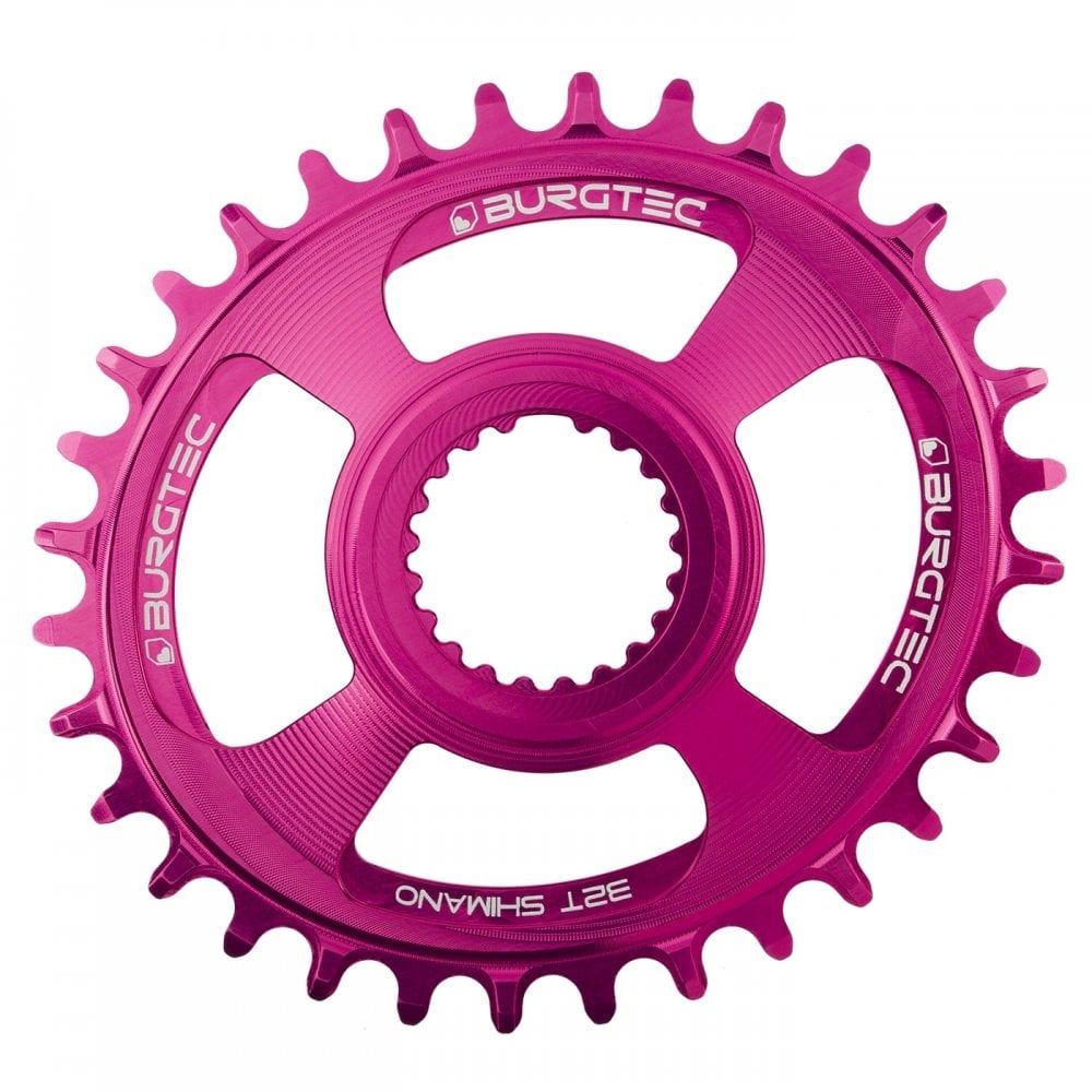 Burgtec Shimano Oval Direct Mount Thick Thin Chainring Toxic Barbie Pink / 32T