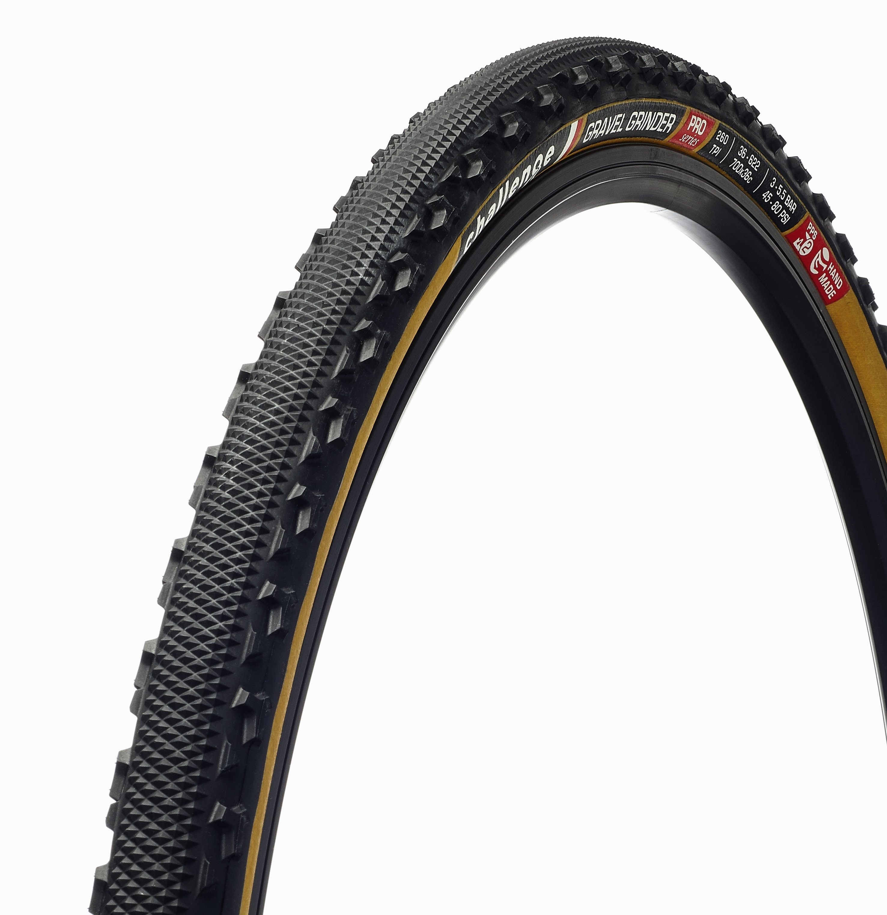 Challenge Gravel Grinder Pro Handmade Clincher Tyre Tan / 700x36