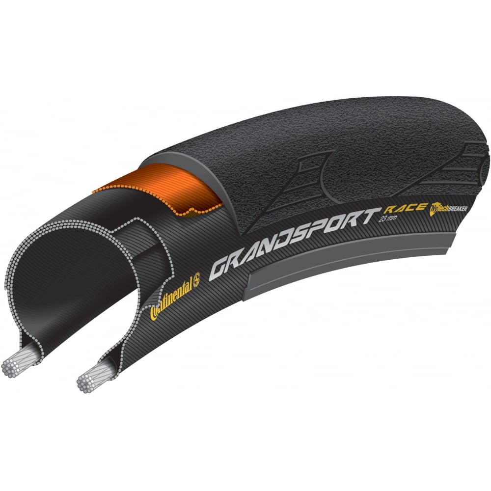 Continental Grand Sport Tyre Black / 700 x 23C / Foldable PureGrip Race
