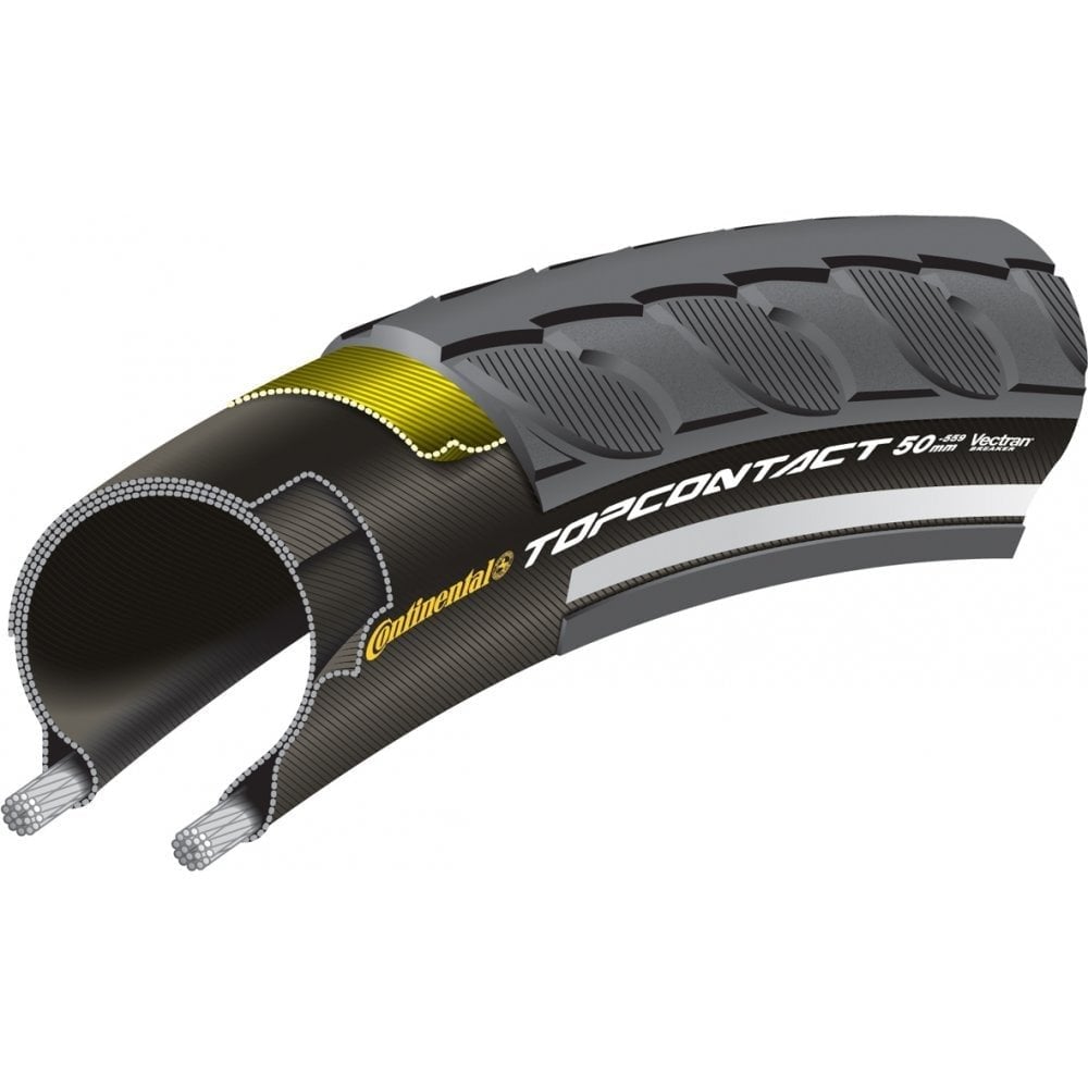 Continental Top Contact II Reflective Tyre Black / 700 x 37C / Foldable Reflective