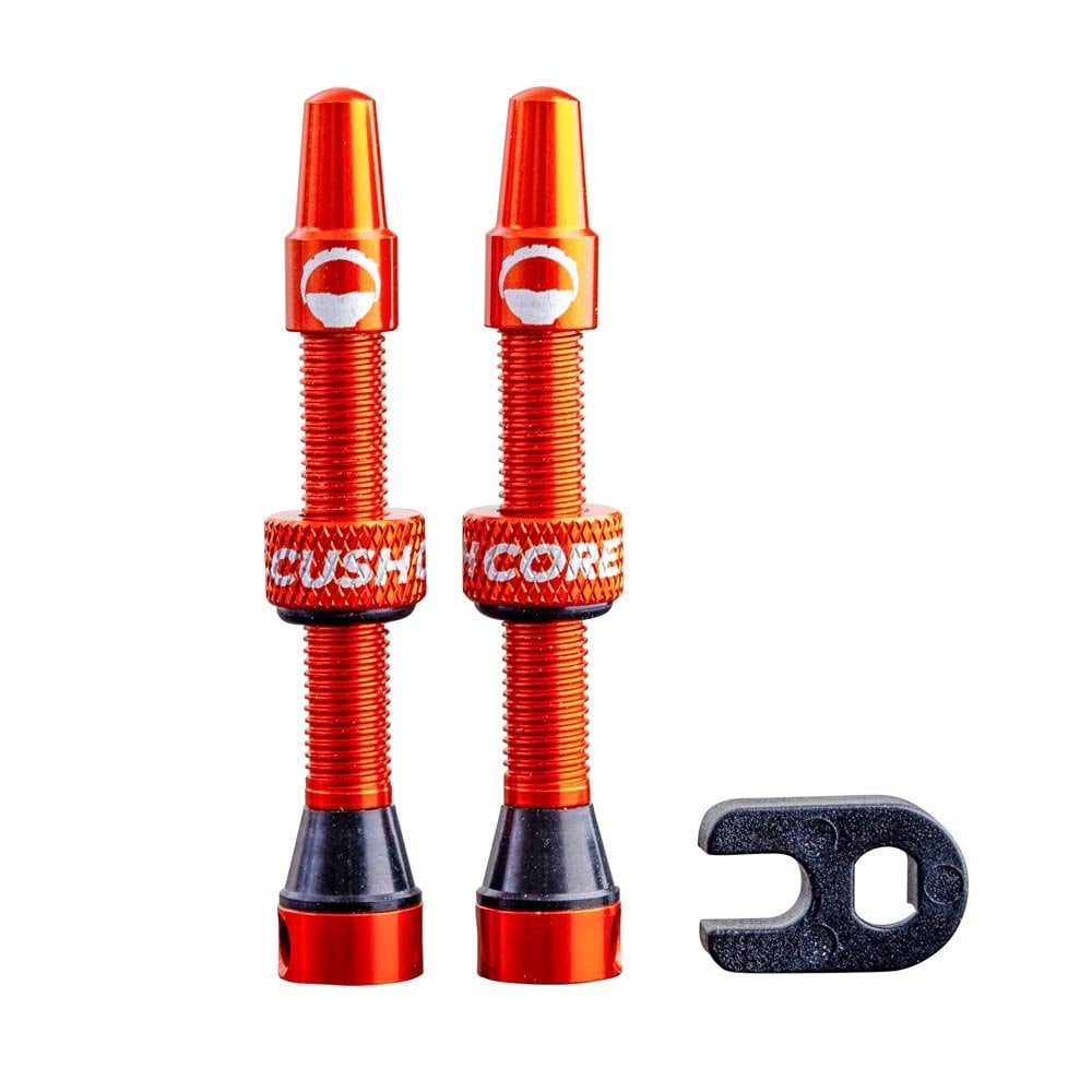CushCore Tubeless Presta Valves Orange / 44mm
