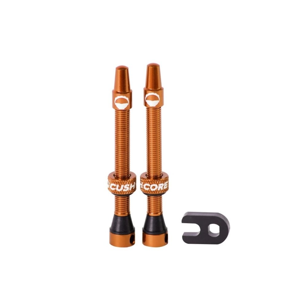 CushCore Tubeless Presta Valves Orange / 55mm