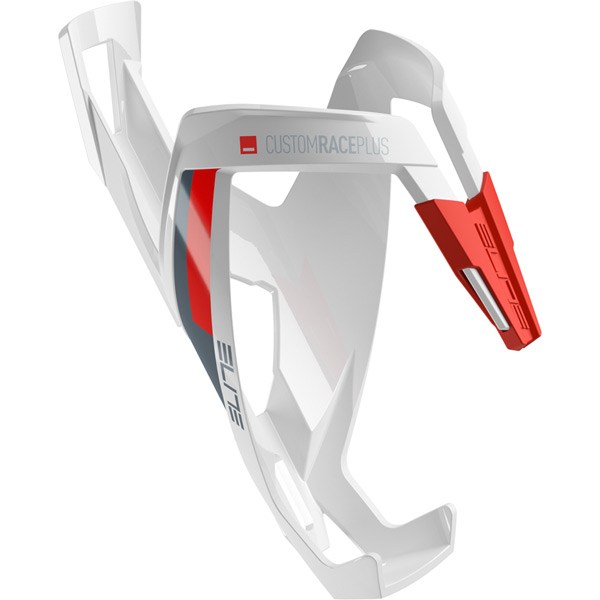 Elite Custom Race Plus Resin Bottle Cage White / Red / One Size