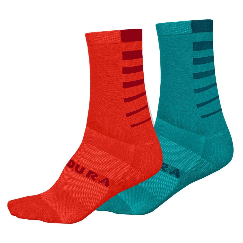 Endura Women's Coolmax Stripe Socks (Twin Pack) Pacific Blue / One size