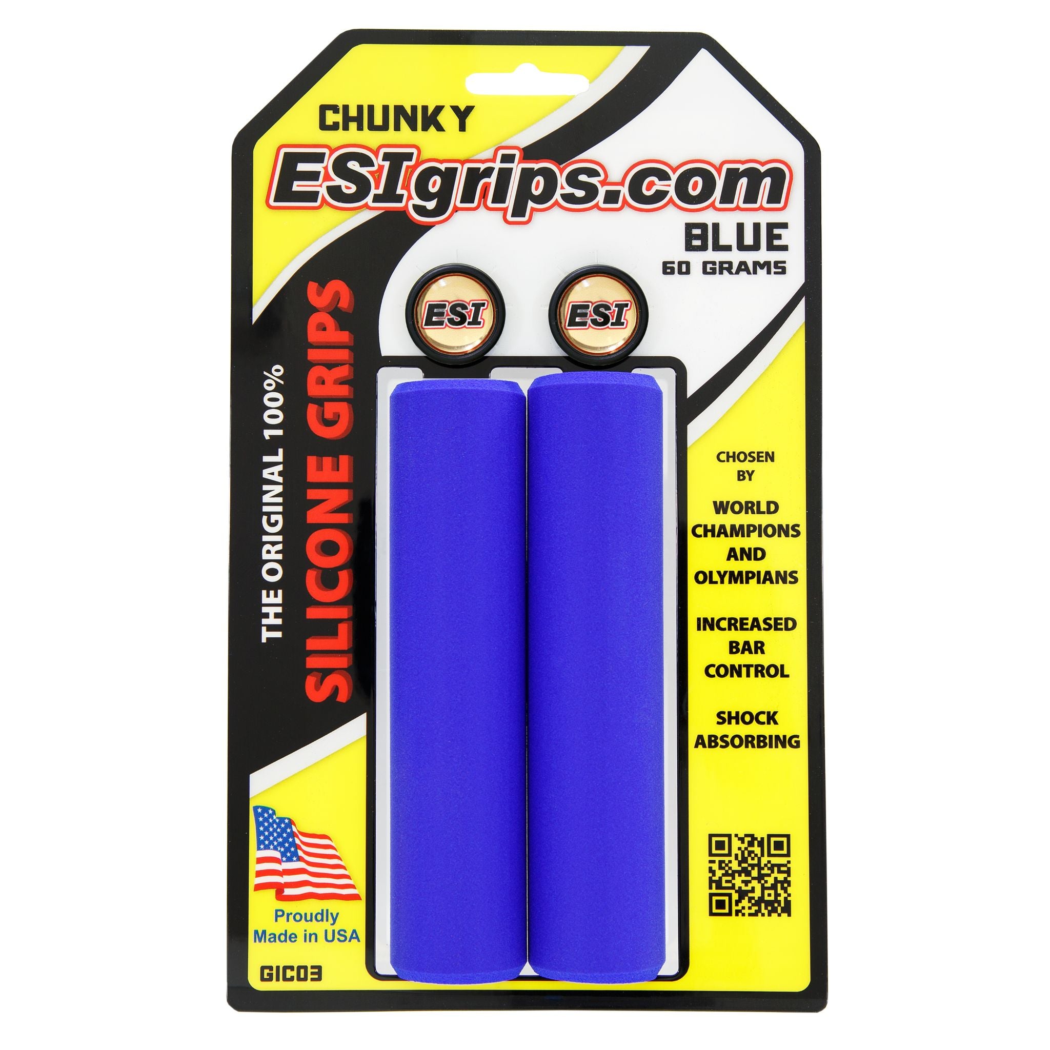 ESI Chunky Silicone Grips Blue / One Size