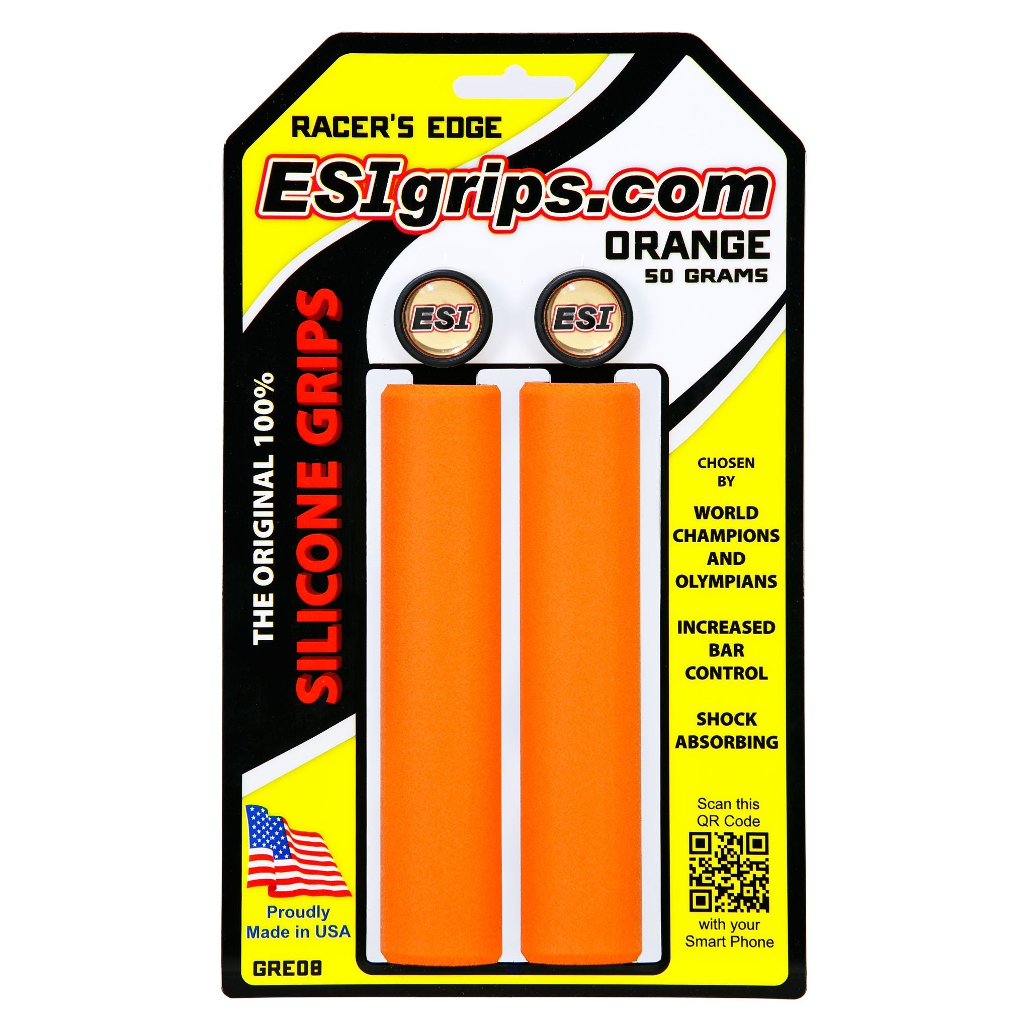 ESI Racer's Edge Silicone Grips Orange / One Size