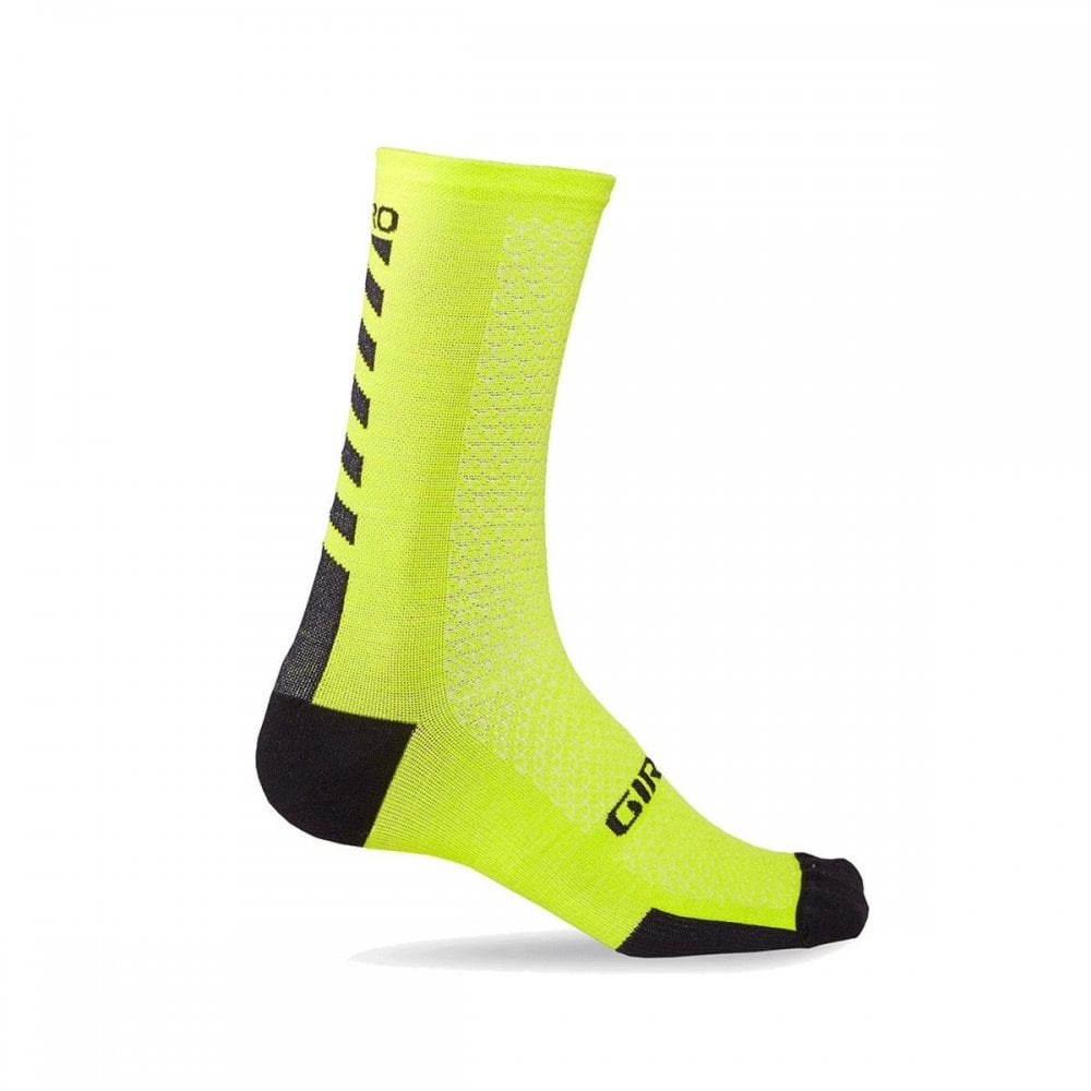 Giro Hrc+ Merino Wool Cycling Socks Bright Lime/Black / L