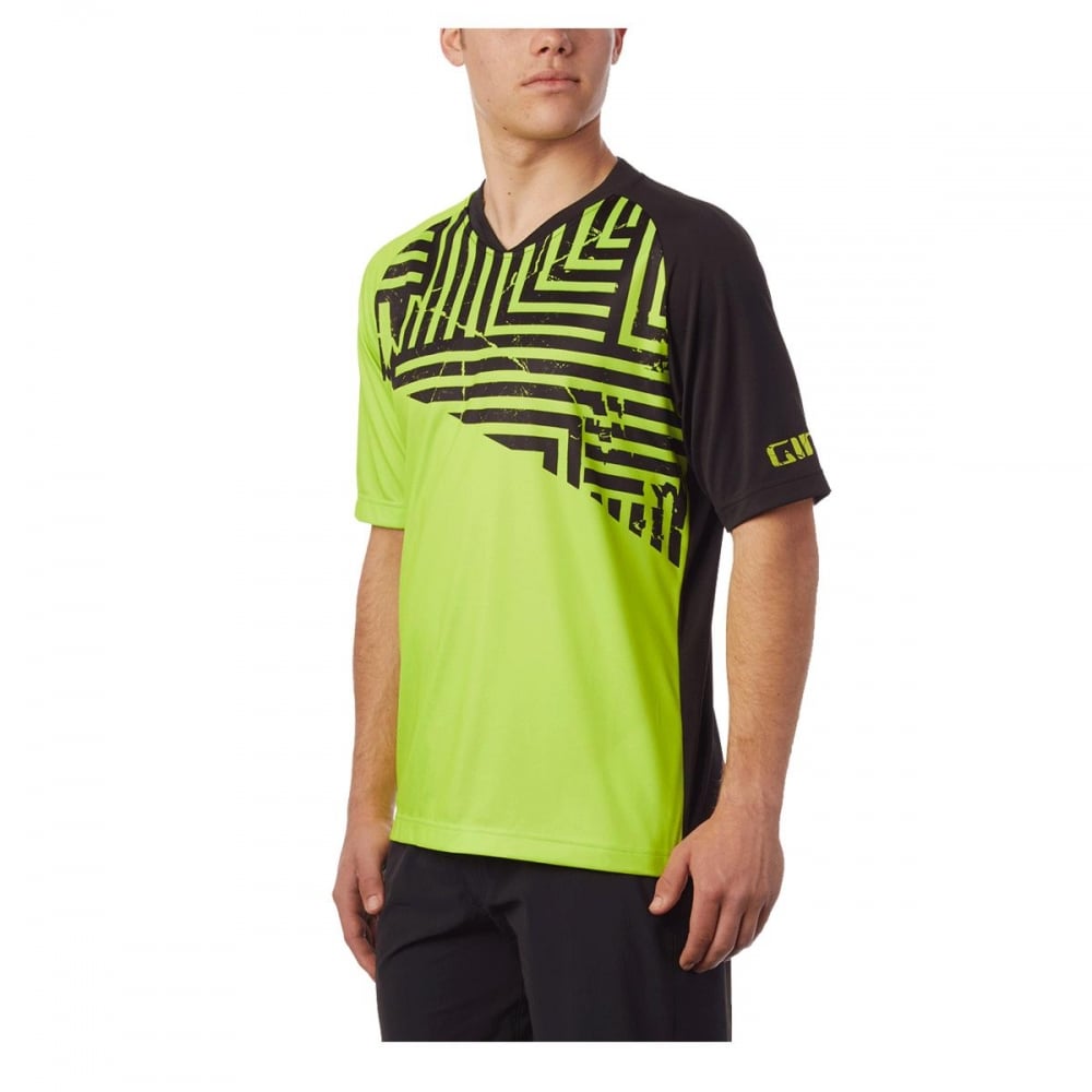 Giro Roust Short Sleeve MTB Jersey Lime Distressed / S