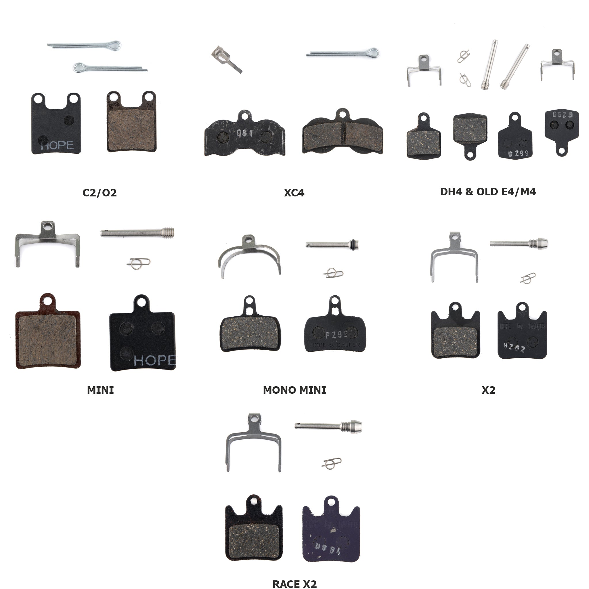 Hope C2/O2 Brake Pads Standard Compound Black