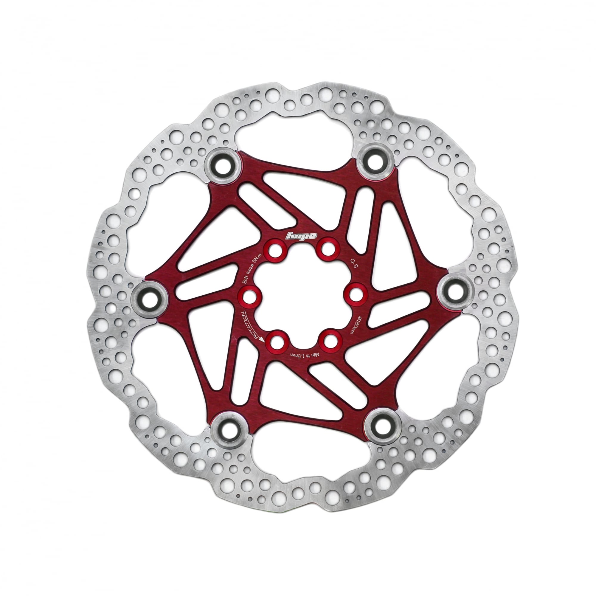 Hope Floating Disc Rotor Red / 180mm