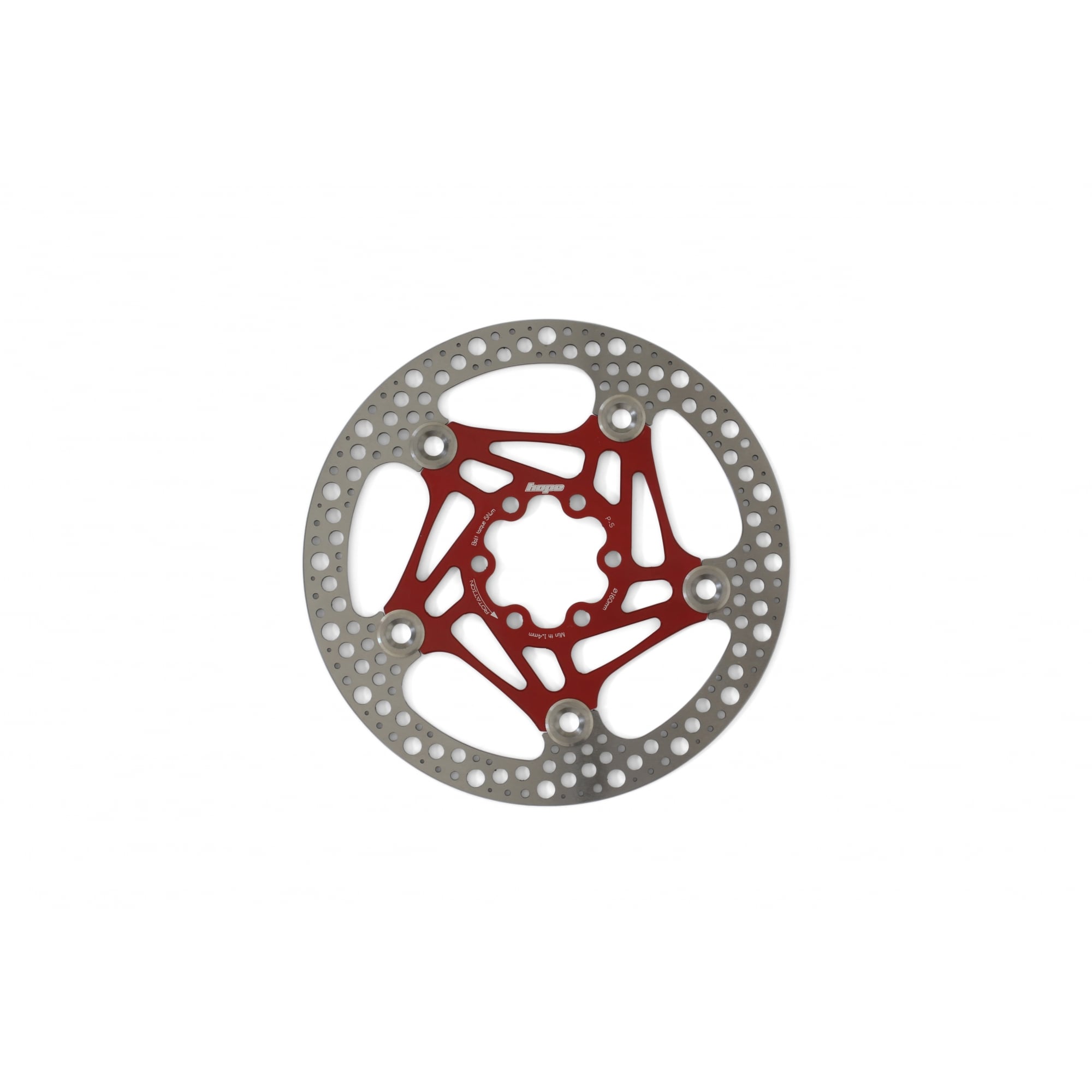 Hope Road Floating Disc Brake Rotor 6-Bolt Red / 160mm