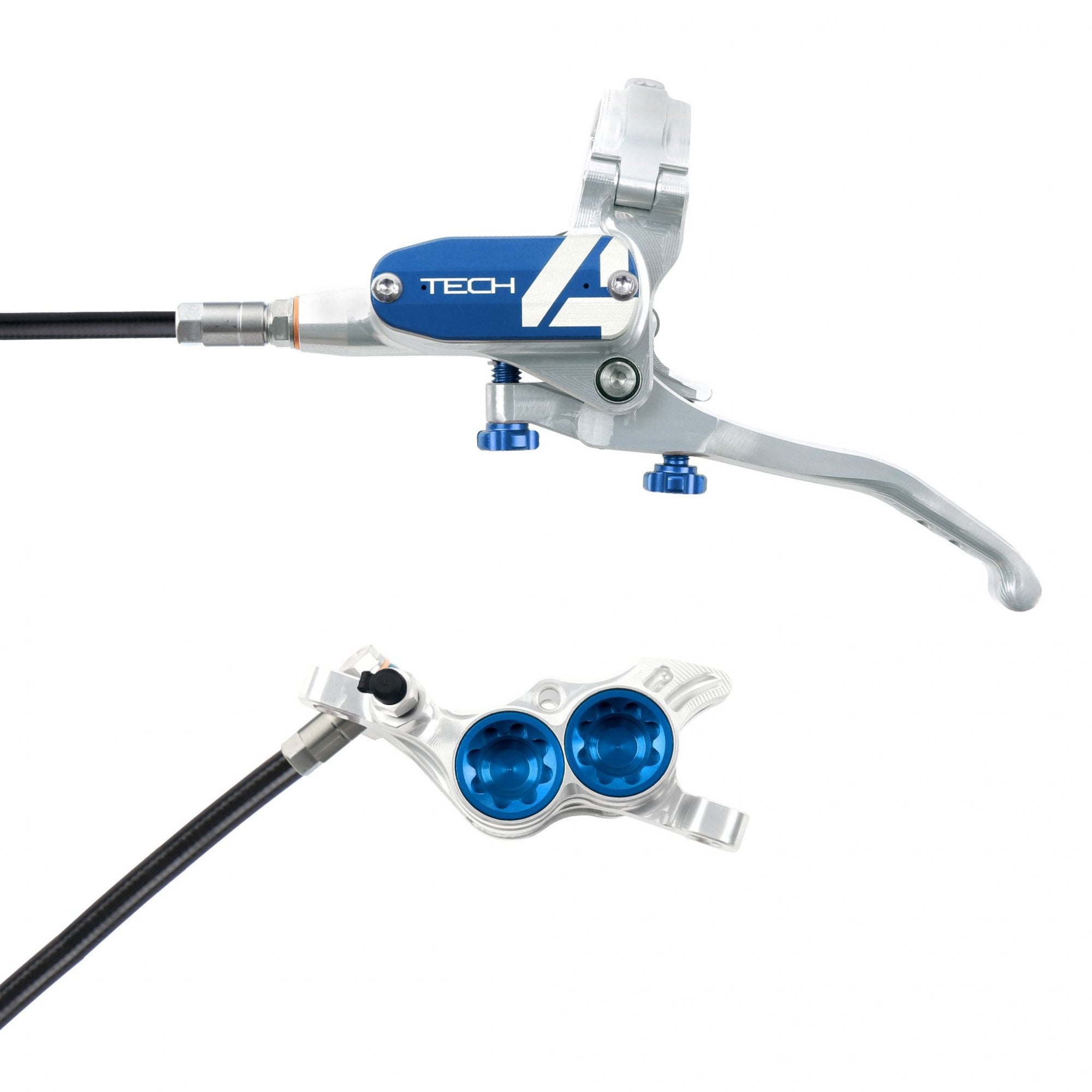 Hope Tech 4 E4 Disc Brake Silver/Blue / L/H