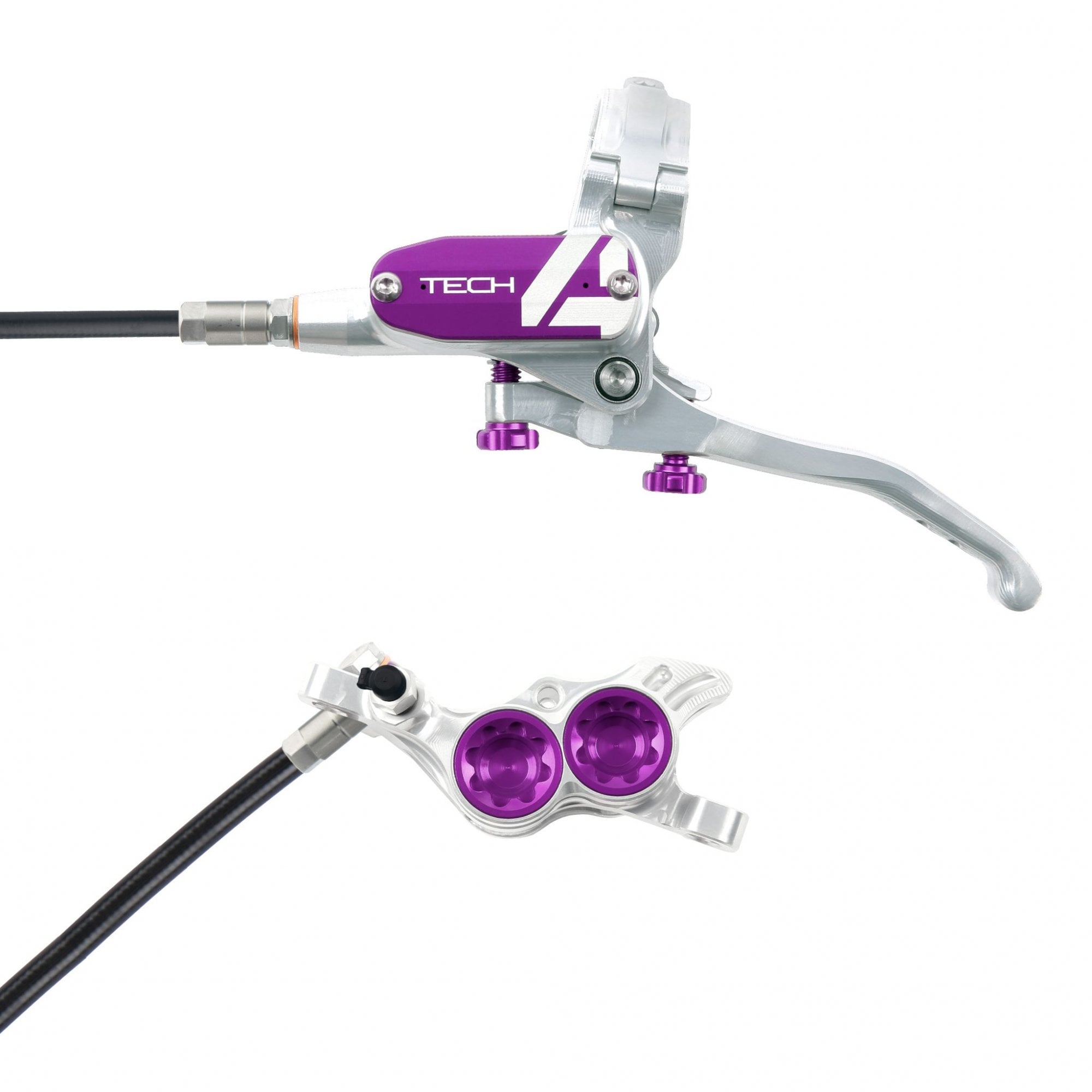 Hope Tech 4 E4 Disc Brake Silver/Purple / L/H