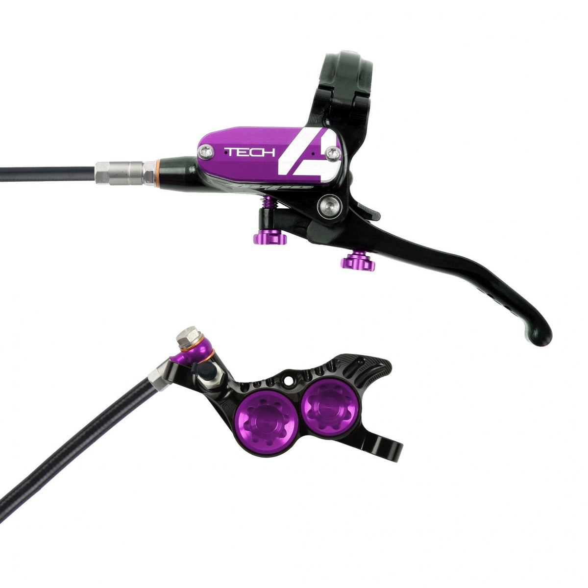 Hope Tech 4 V4 Disc Brake Black/Purple / L/H
