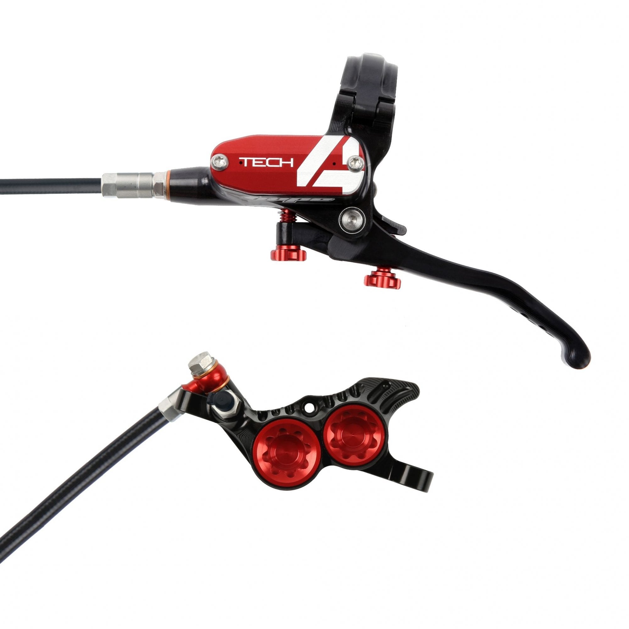 Hope Tech 4 V4 Disc Brake Black/Red / L/H