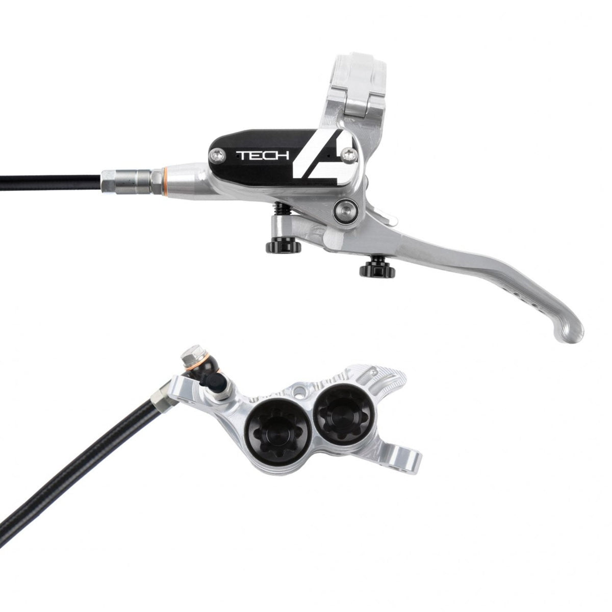 Hope Tech 4 V4 Disc Brake Silver/Black / L/H