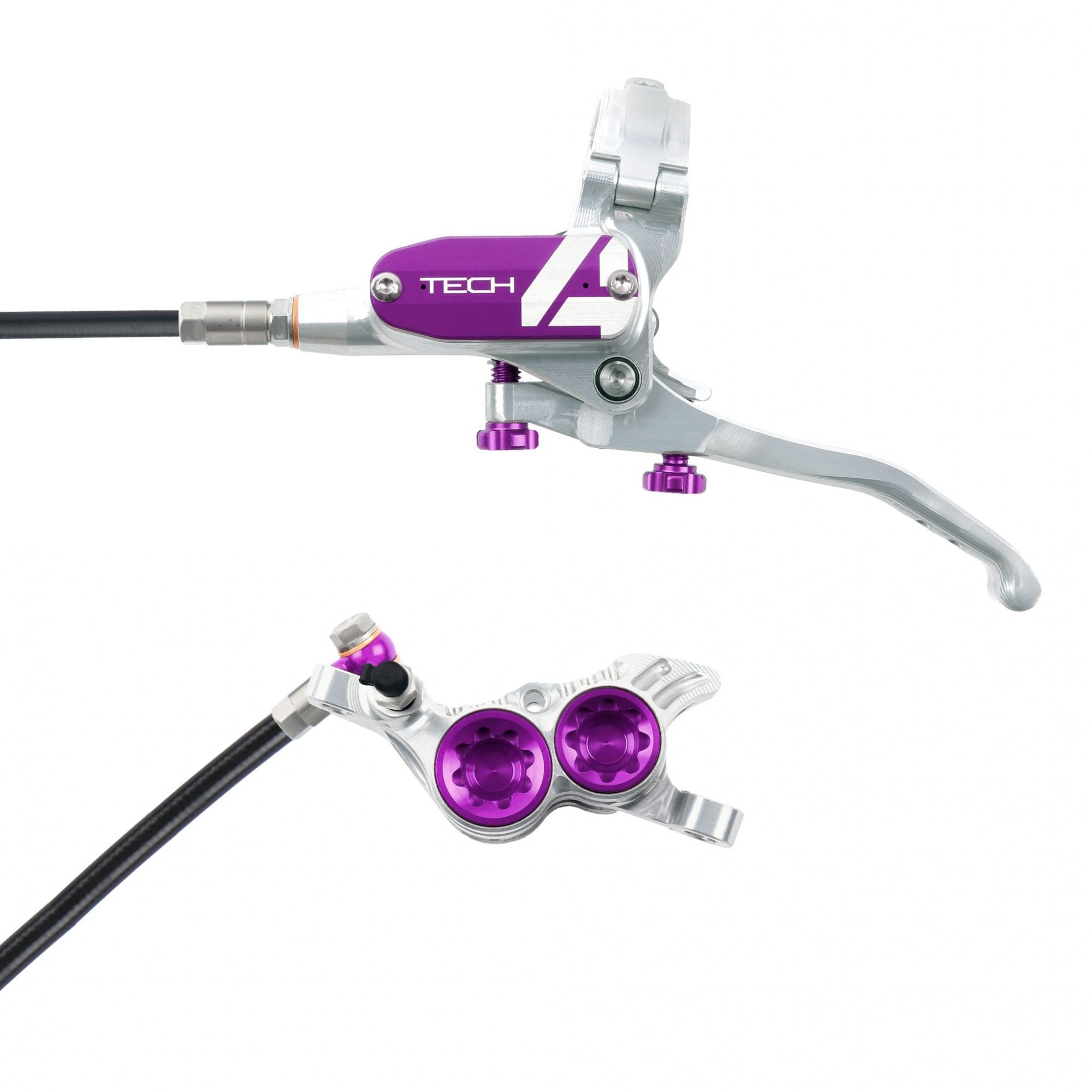 Hope Tech 4 V4 Disc Brake Silver/Purple / L/H