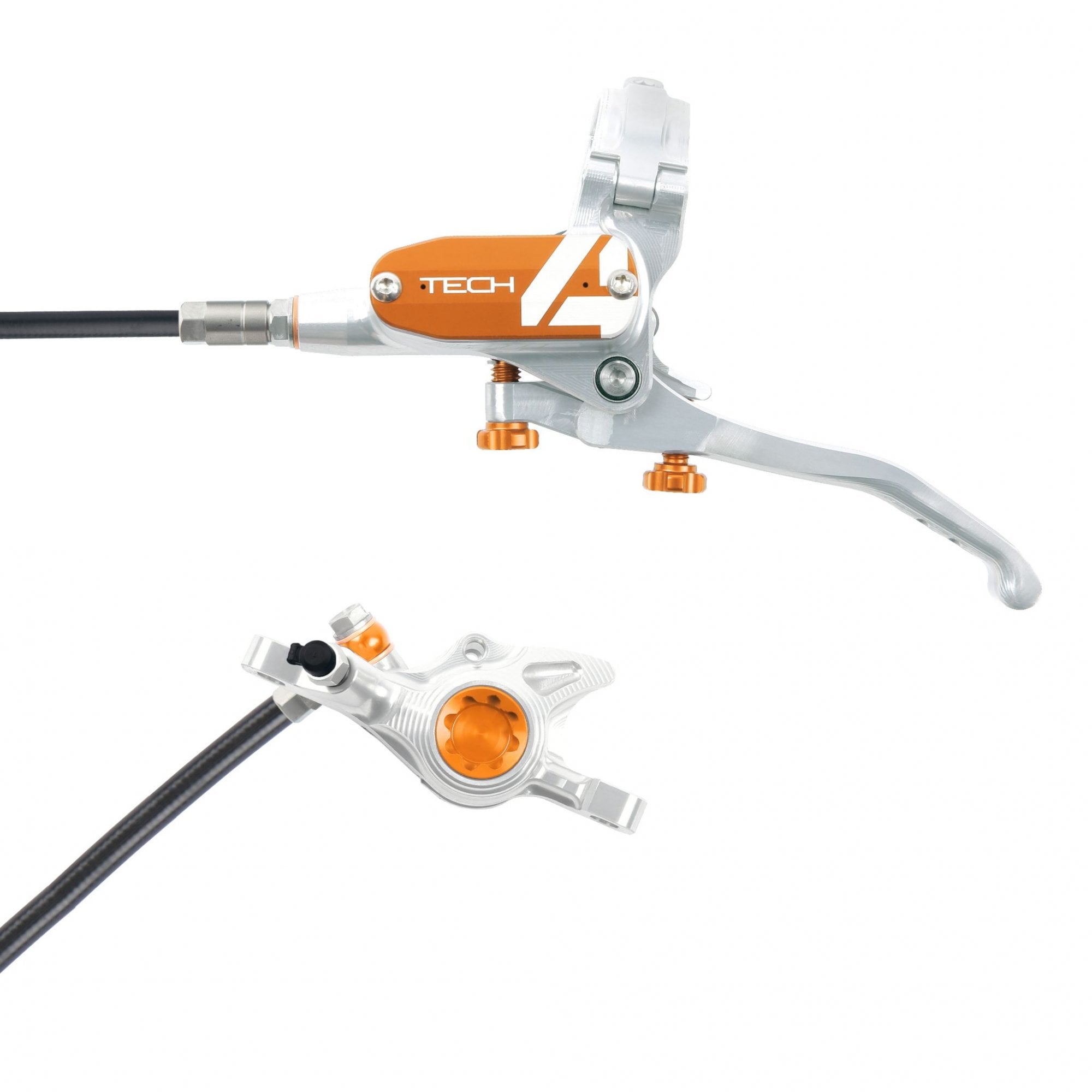 Hope Tech 4 X2 Disc Brake Silver/Orange / L/H
