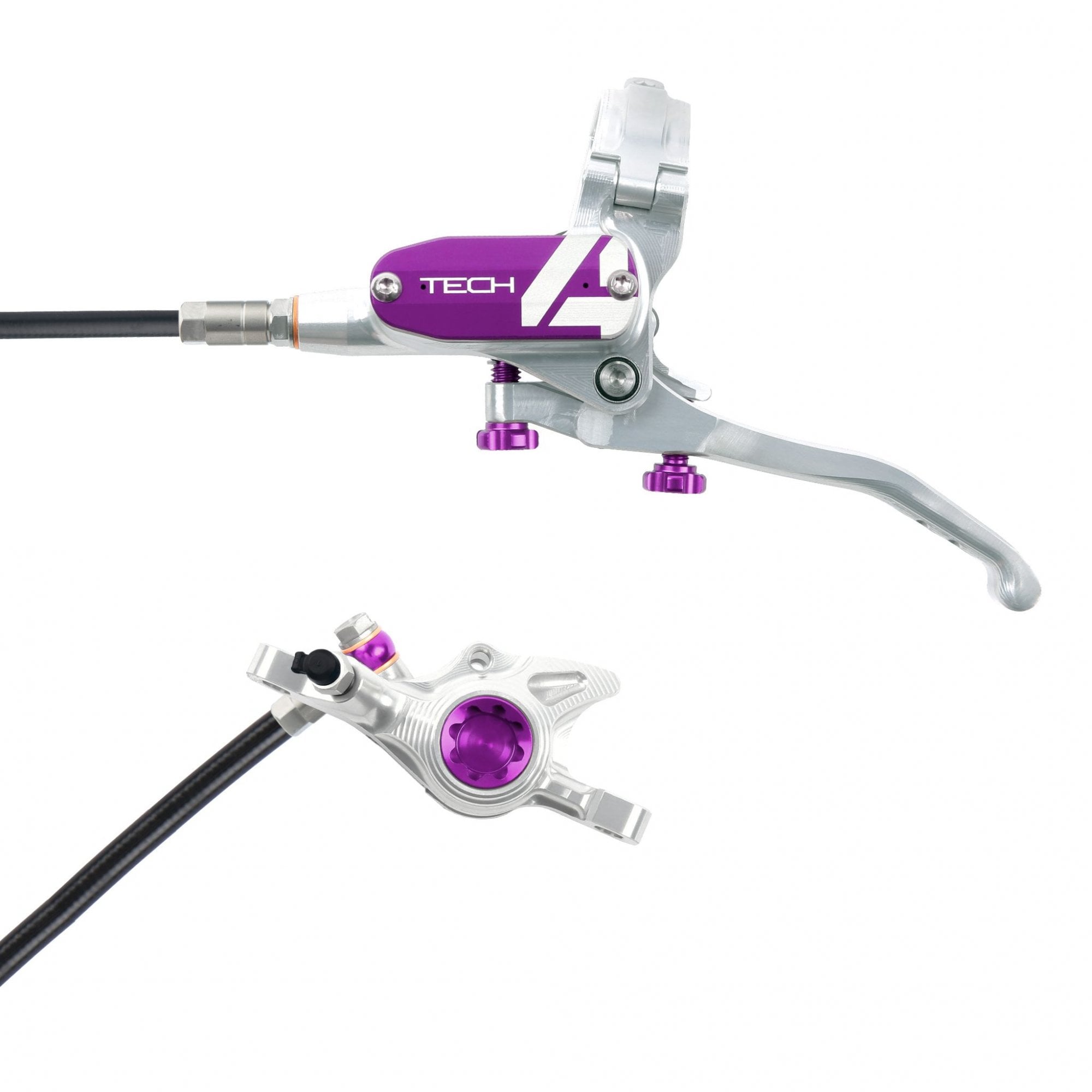 Hope Tech 4 X2 Disc Brake Silver/Purple / L/H