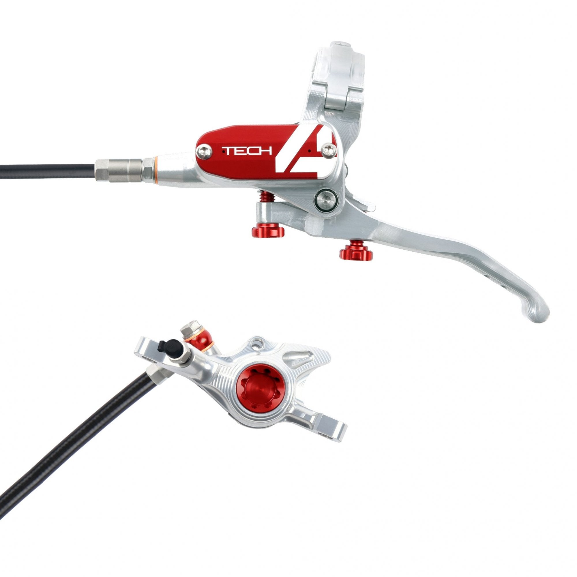 Hope Tech 4 X2 Disc Brake Silver/Red / L/H