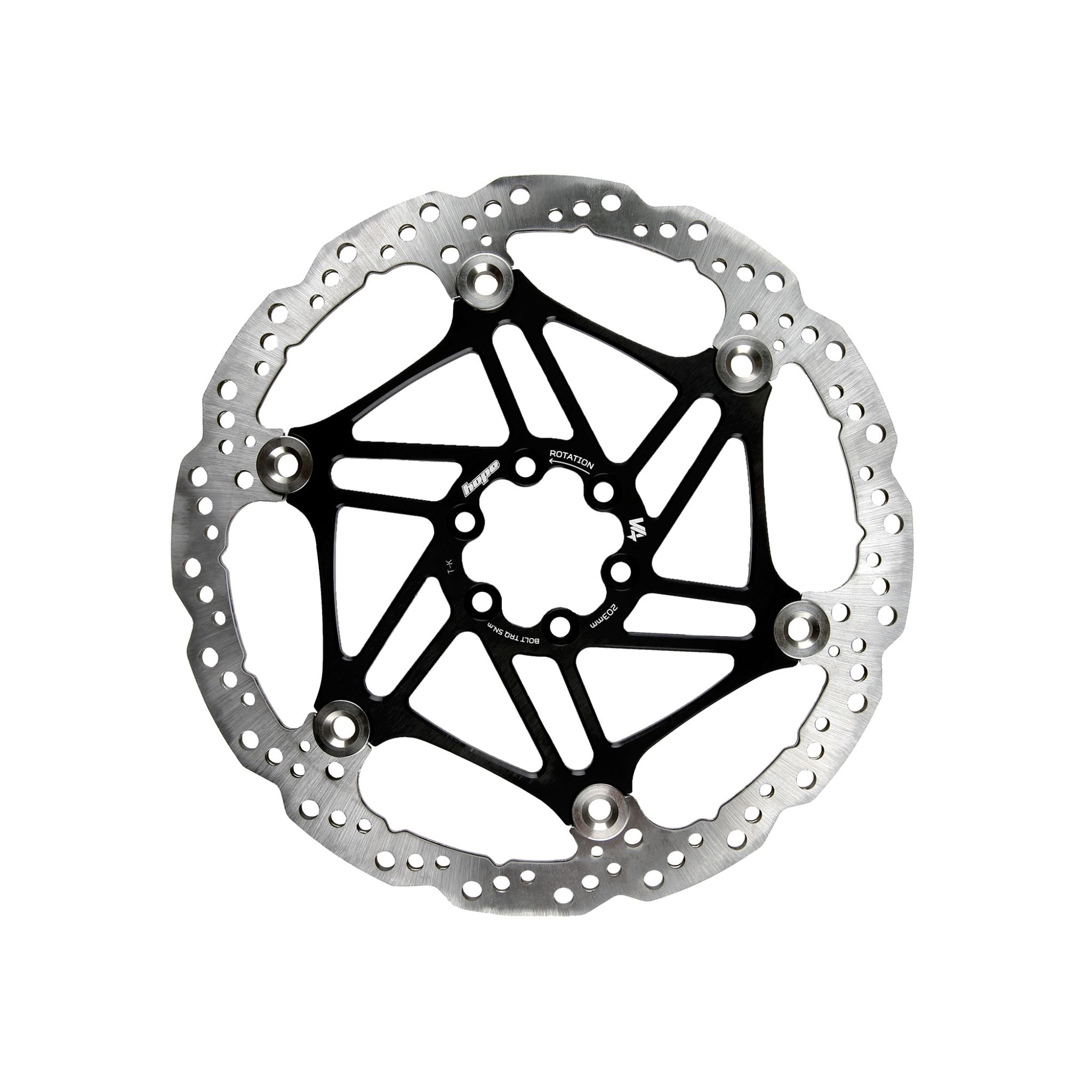 Hope V4 Vented Floating Disc Brake Rotor Black / 203mm