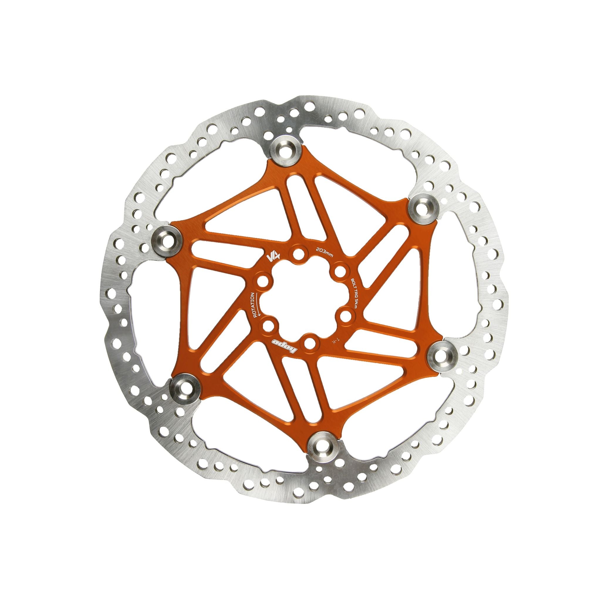 Hope V4 Vented Floating Disc Brake Rotor Orange / 203mm