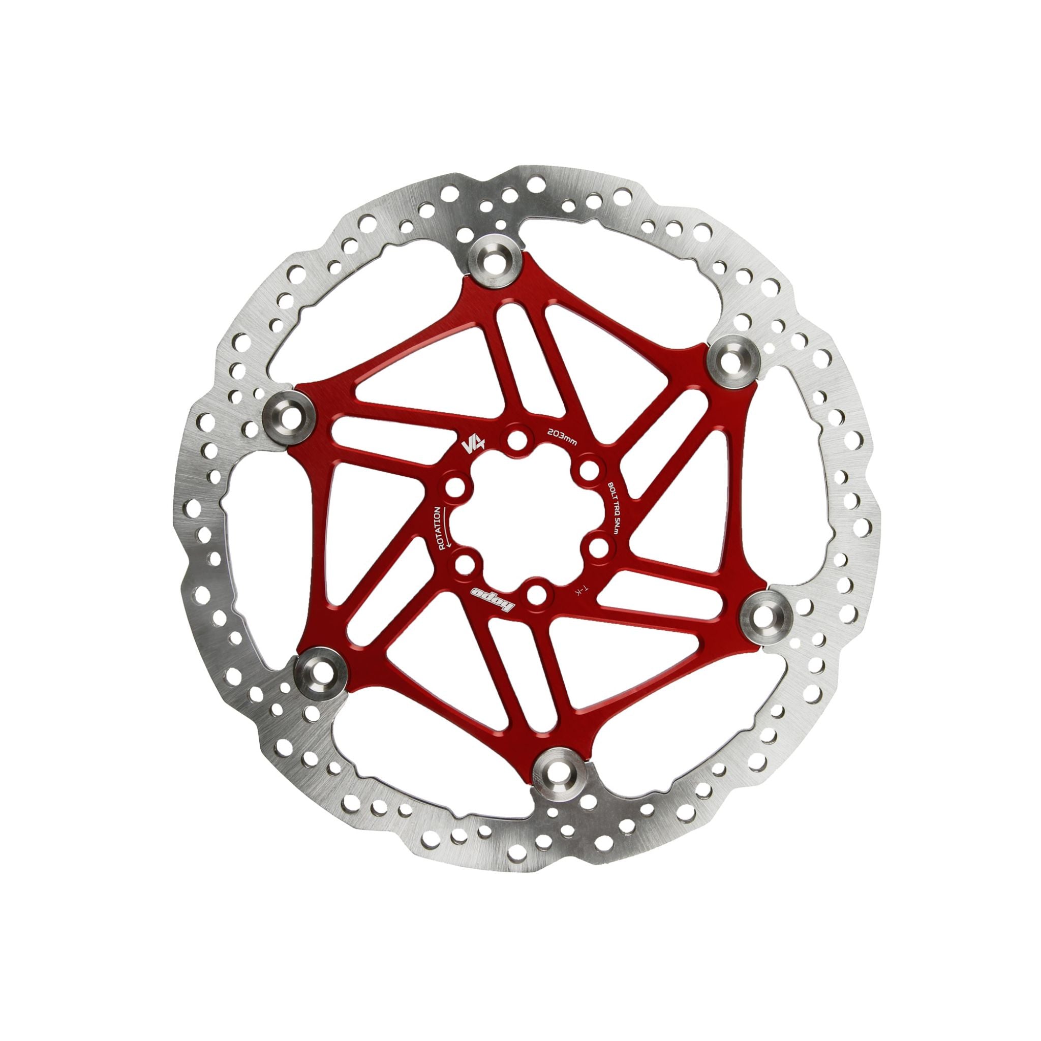 Hope V4 Vented Floating Disc Brake Rotor Red / 203mm