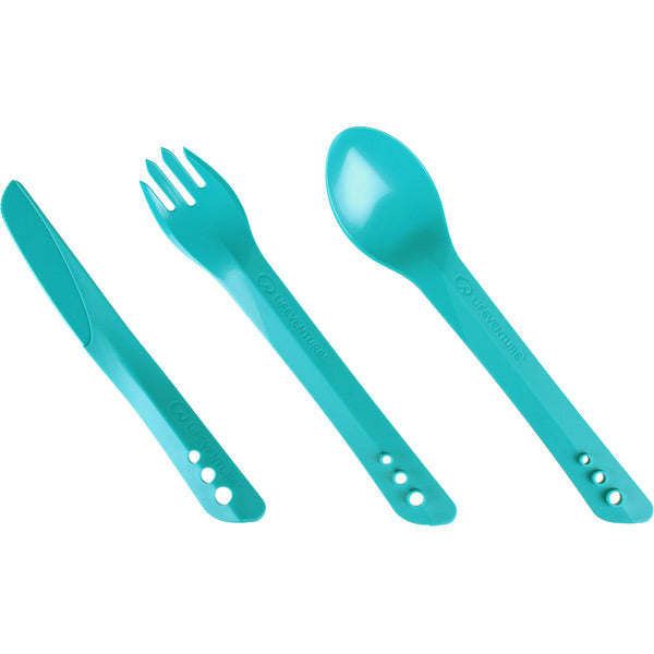 Lifeventure Ellipse Knife, Fork and Spoon Set Teal / One Size