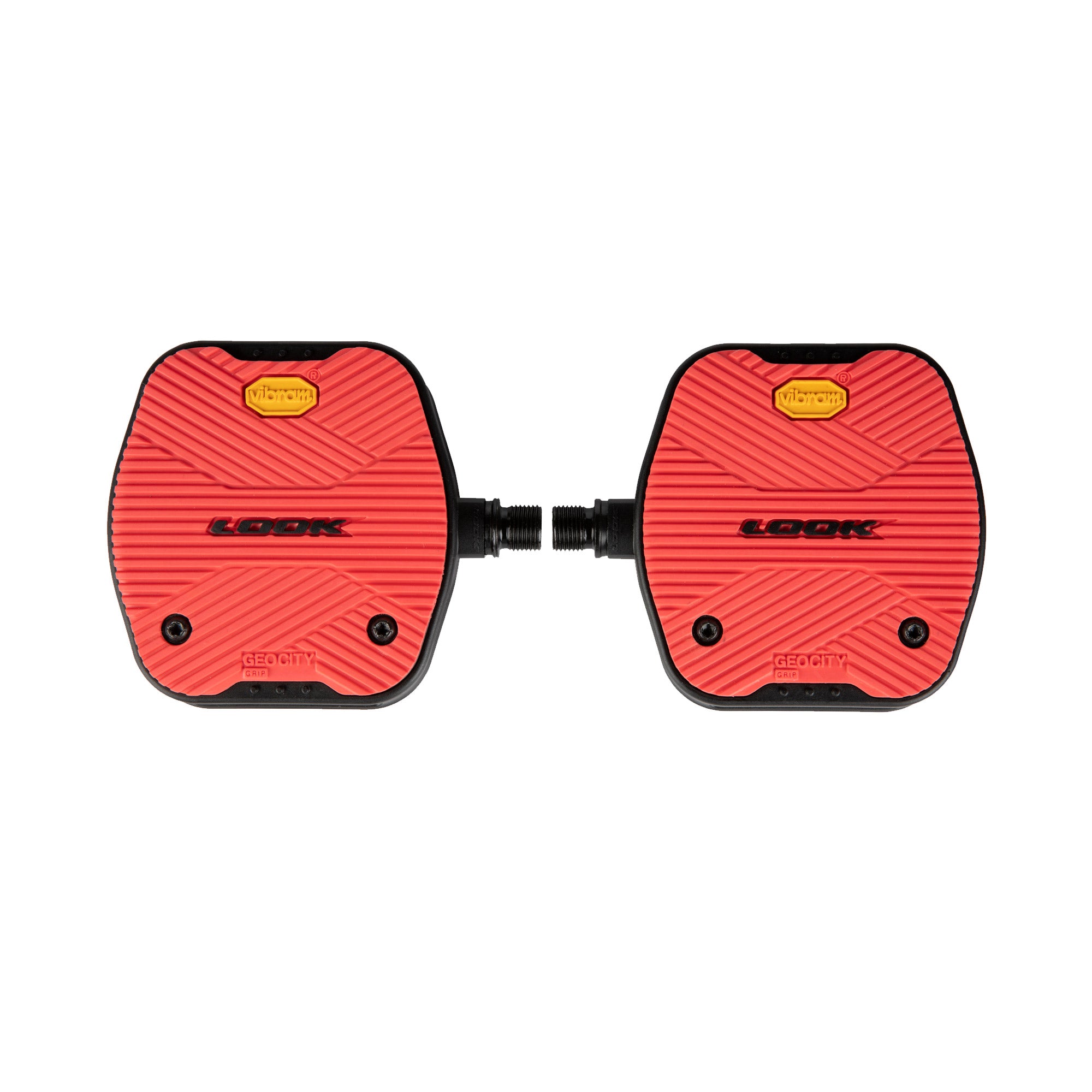 Look Geo City Grip Flat Pedals Red