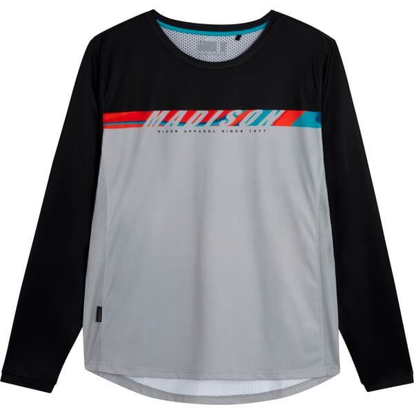 Madison Flux Men's Long Sleeve Jersey Black / Grey / X-Large